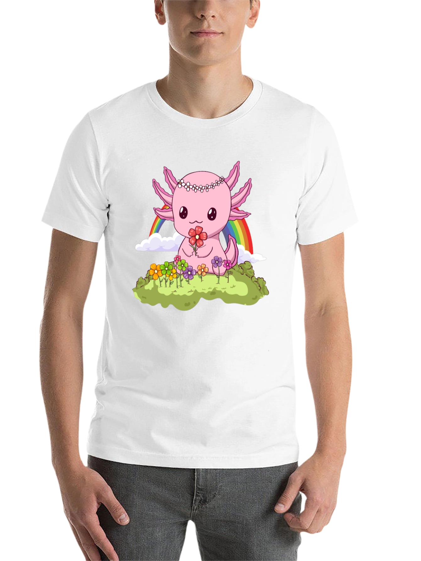 Black Axolotl Rainbow T-Shirt view 14