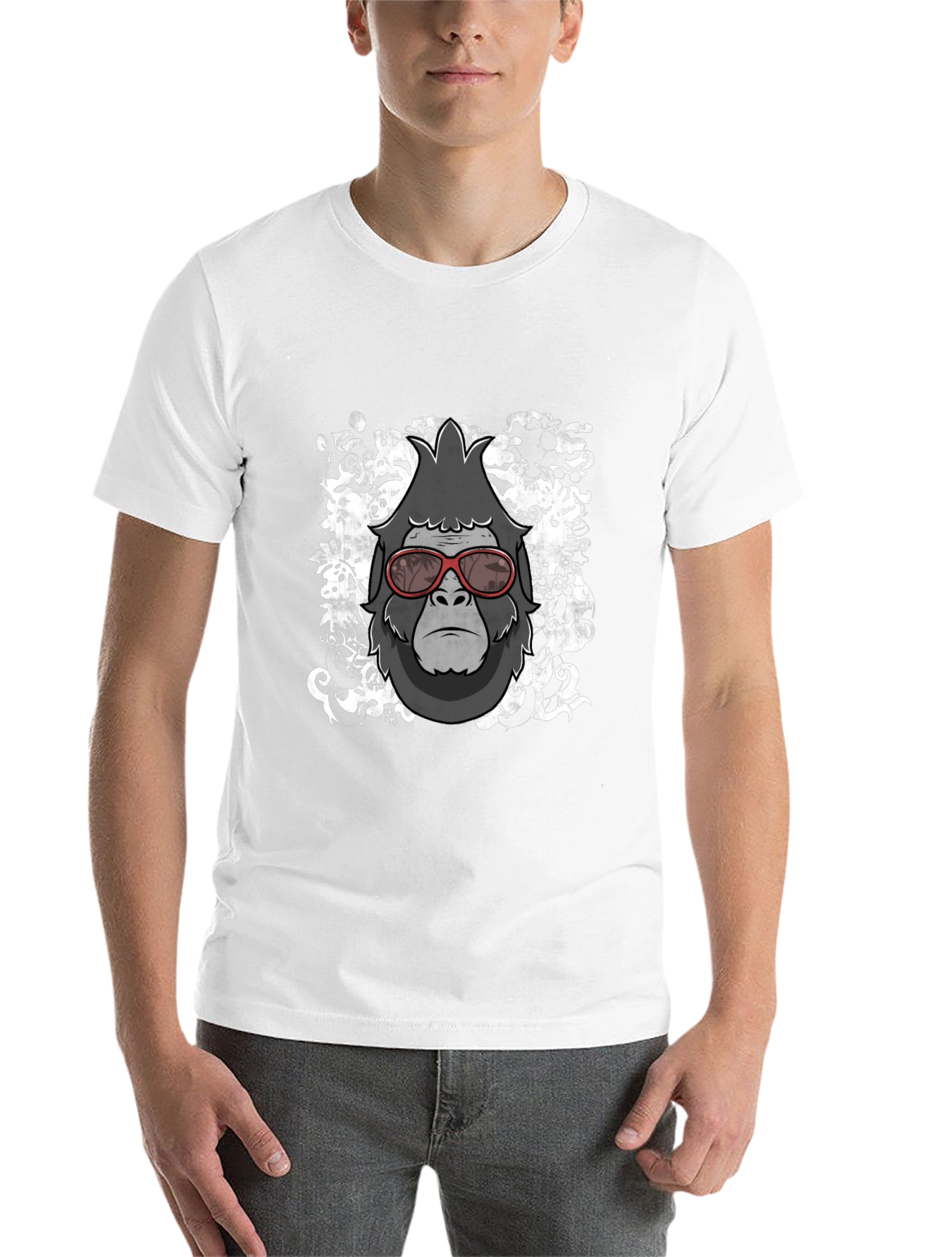Black Cool Gorilla Graphic Tee - Black Cotton Blend T-Shirt view 14