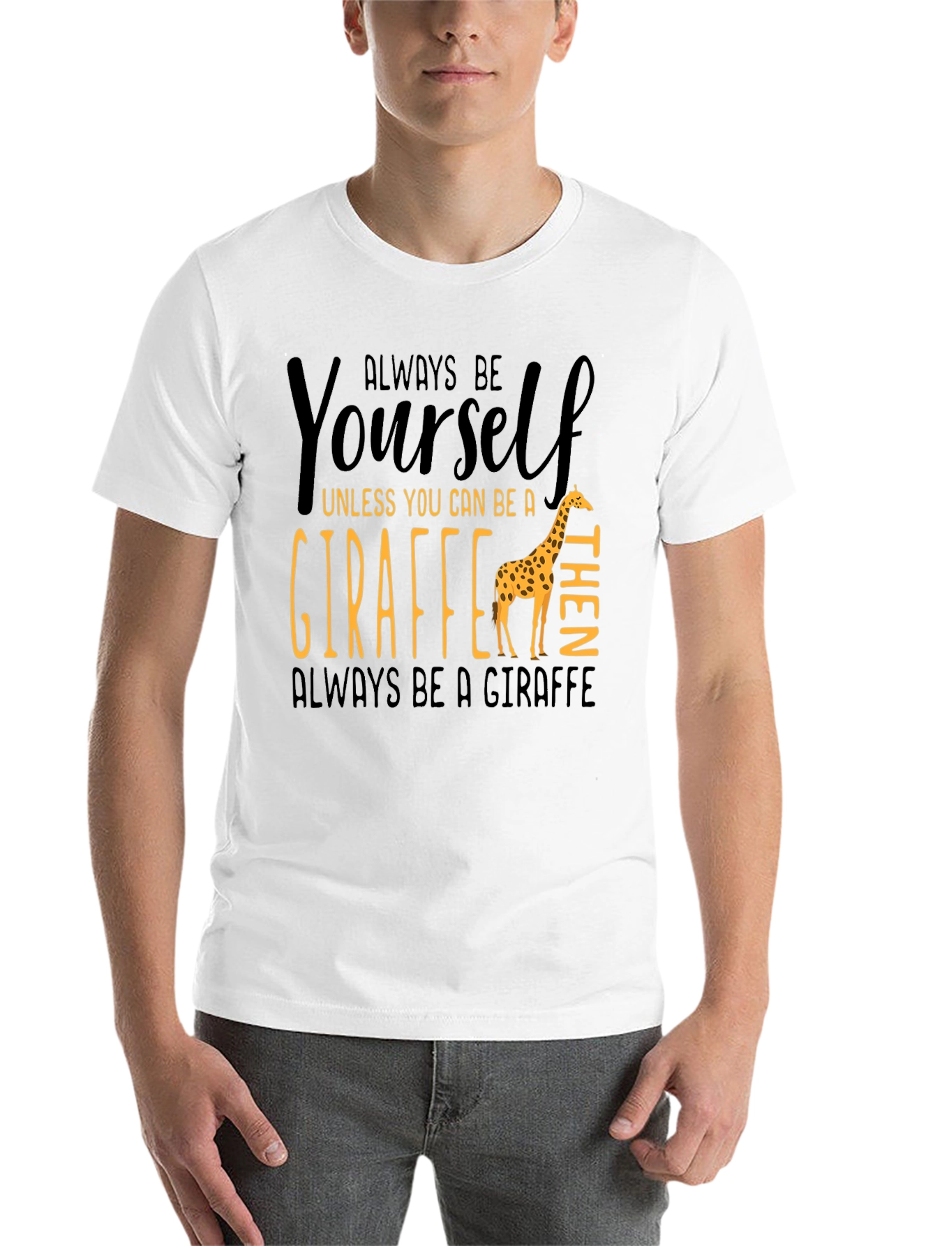 Black Always Be Yourself Giraffe T-Shirt view 14