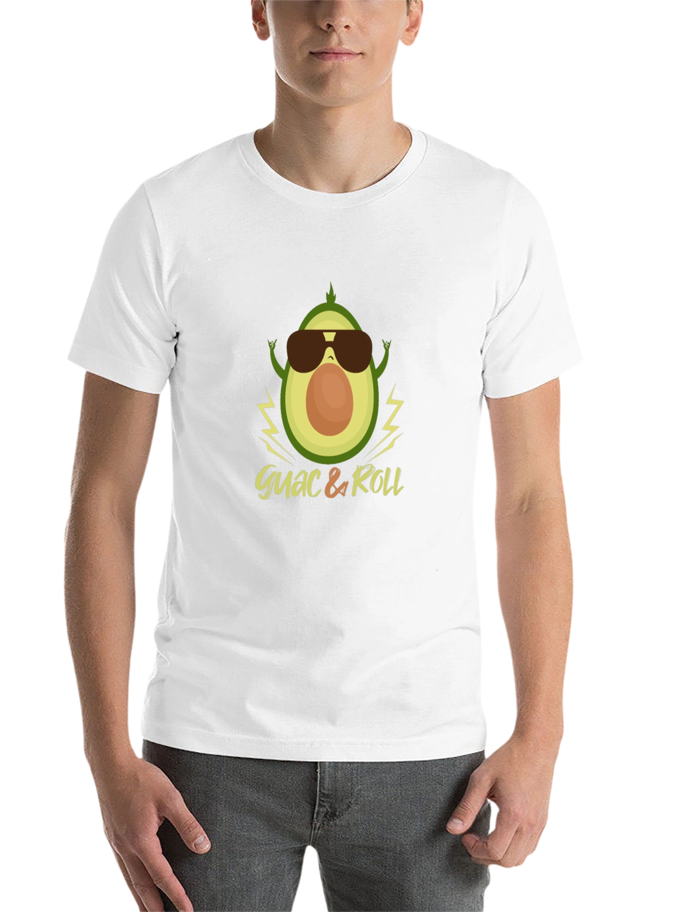 Black Guac & Roll Graphic Tee - Avocado Sunglasses Rock T-Shirt view 14