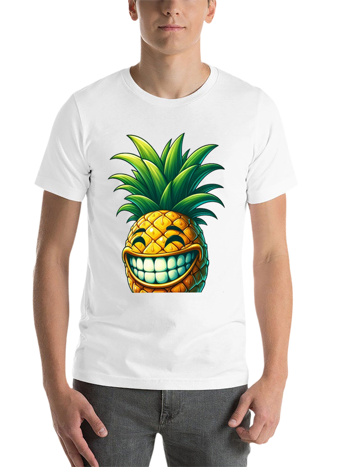 Black Funny Pineapple Graphic T-Shirt -  Unique Design view 14