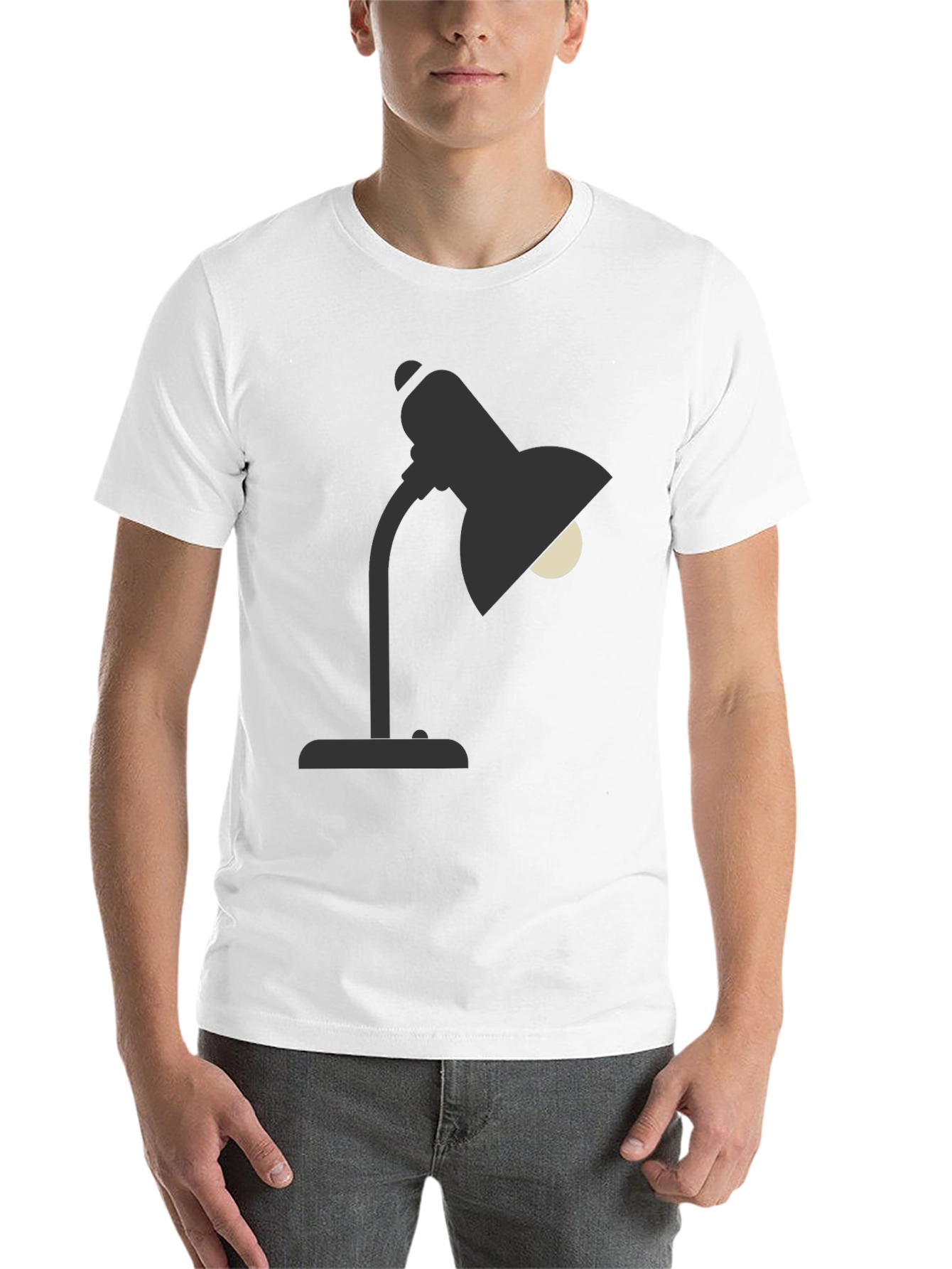Black Desk Lamp Graphic Tee - Modern Black T-Shirt view 14