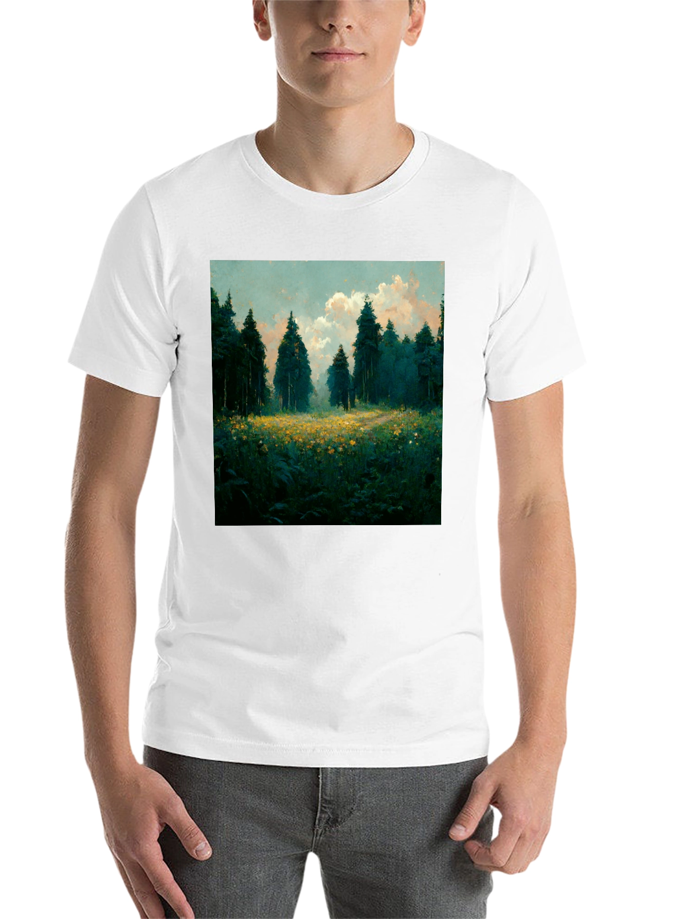 Black Nature Forest T-Shirt view 14