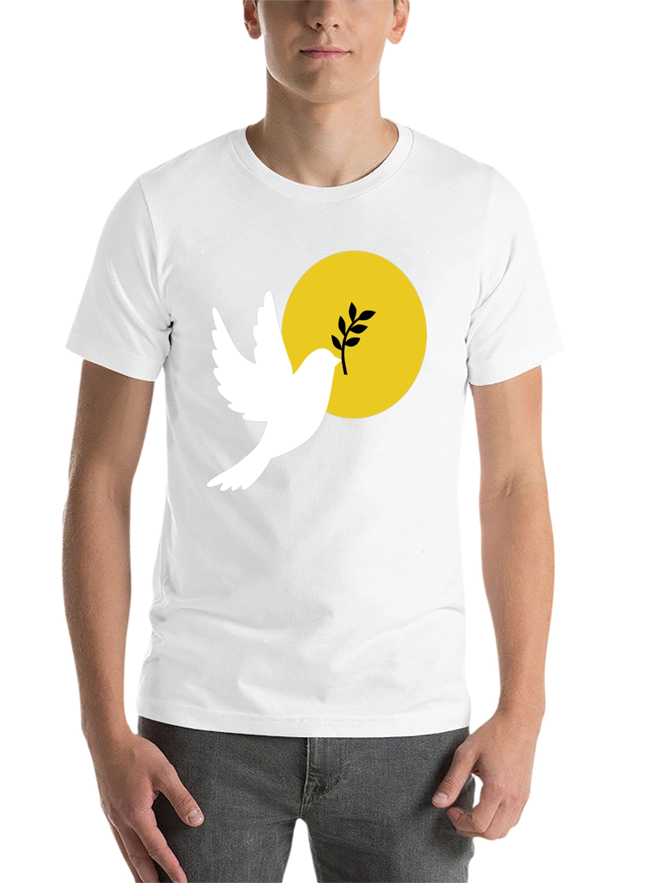 Black Peace Dove Graphic T-Shirt - Black Cotton Blend view 14