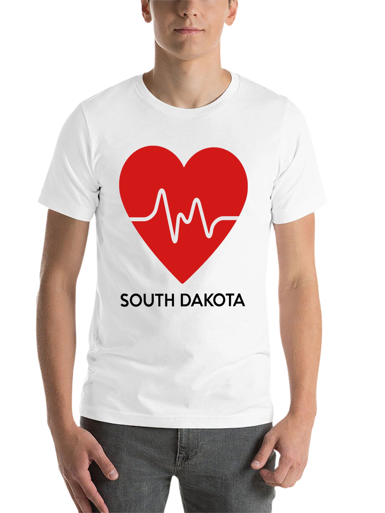 Black South Dakota Heartbeat T-Shirt view 14