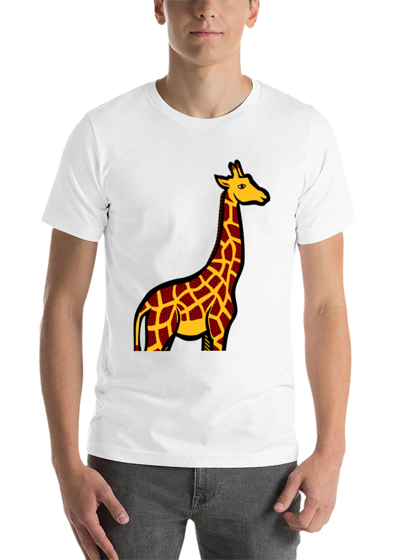 Black Giraffe Print Black T-Shirt view 14