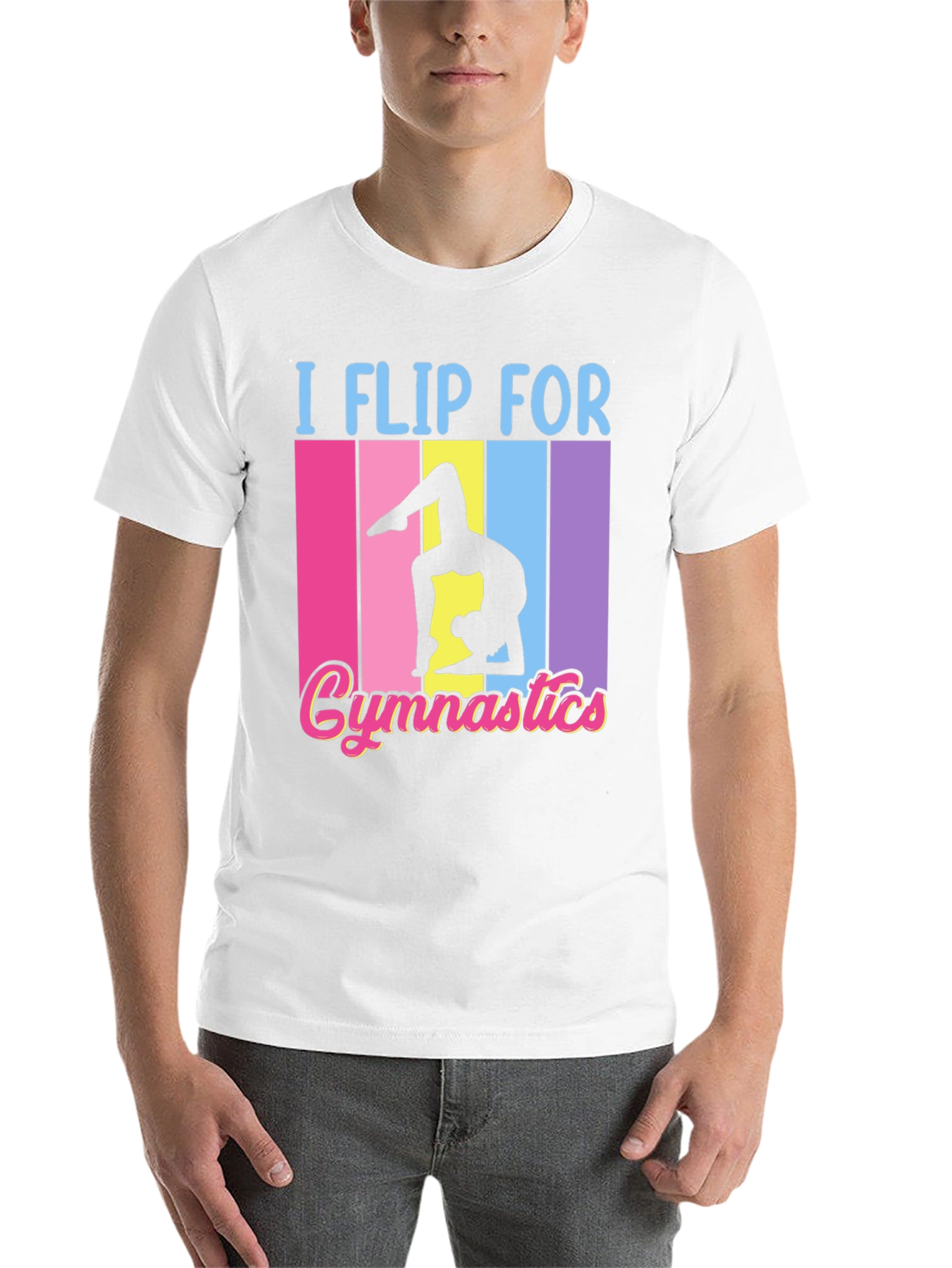 Black I Flip For Gymnastics Black T-Shirt view 14