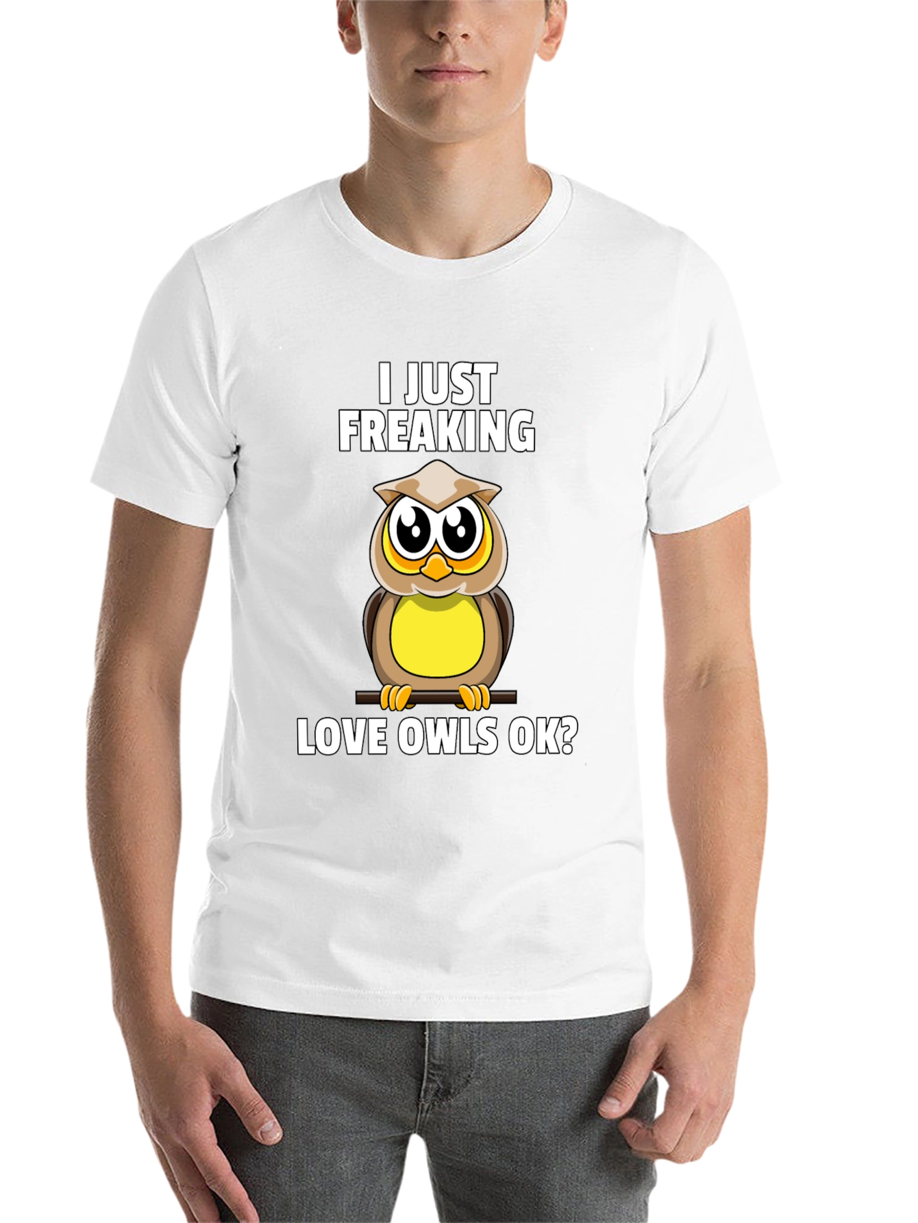 Black I Just Freaking Love Owls Black Graphic T-Shirt view 14