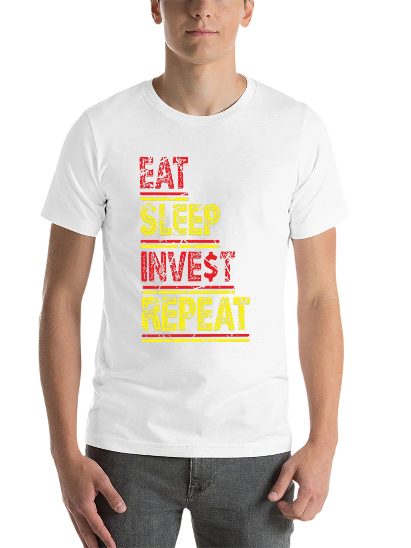 Black Eat Sleep Invest Repeat Black Graphic Tee view 14