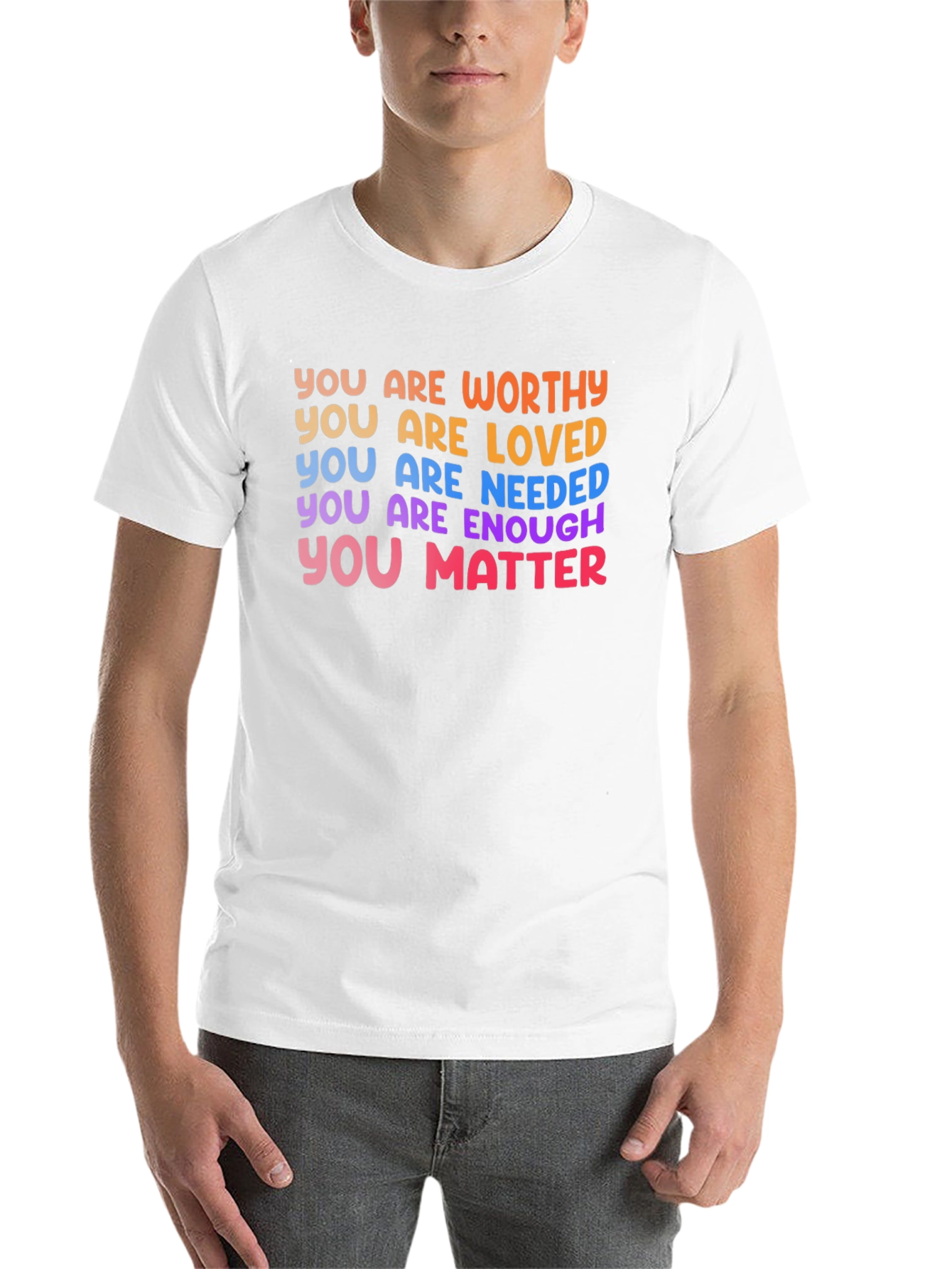 Black Affirmation T-Shirt: You Are Worthy, Loved, Enough view 14