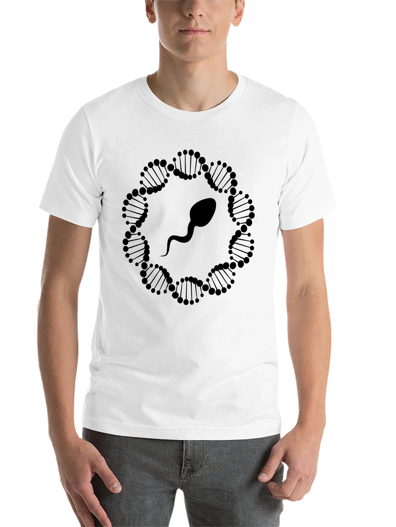 Black DNA Sperm Graphic T-Shirt - Black view 14