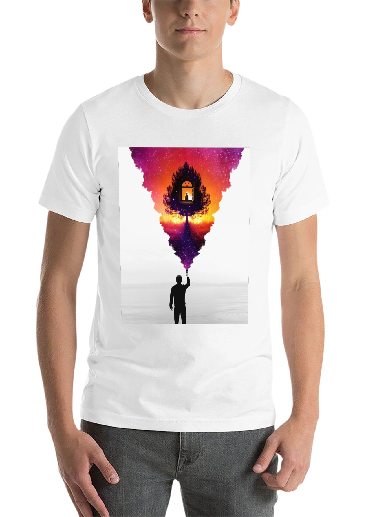 Black Dreamscape Graphic Tee - Men's Black T-Shirt view 14