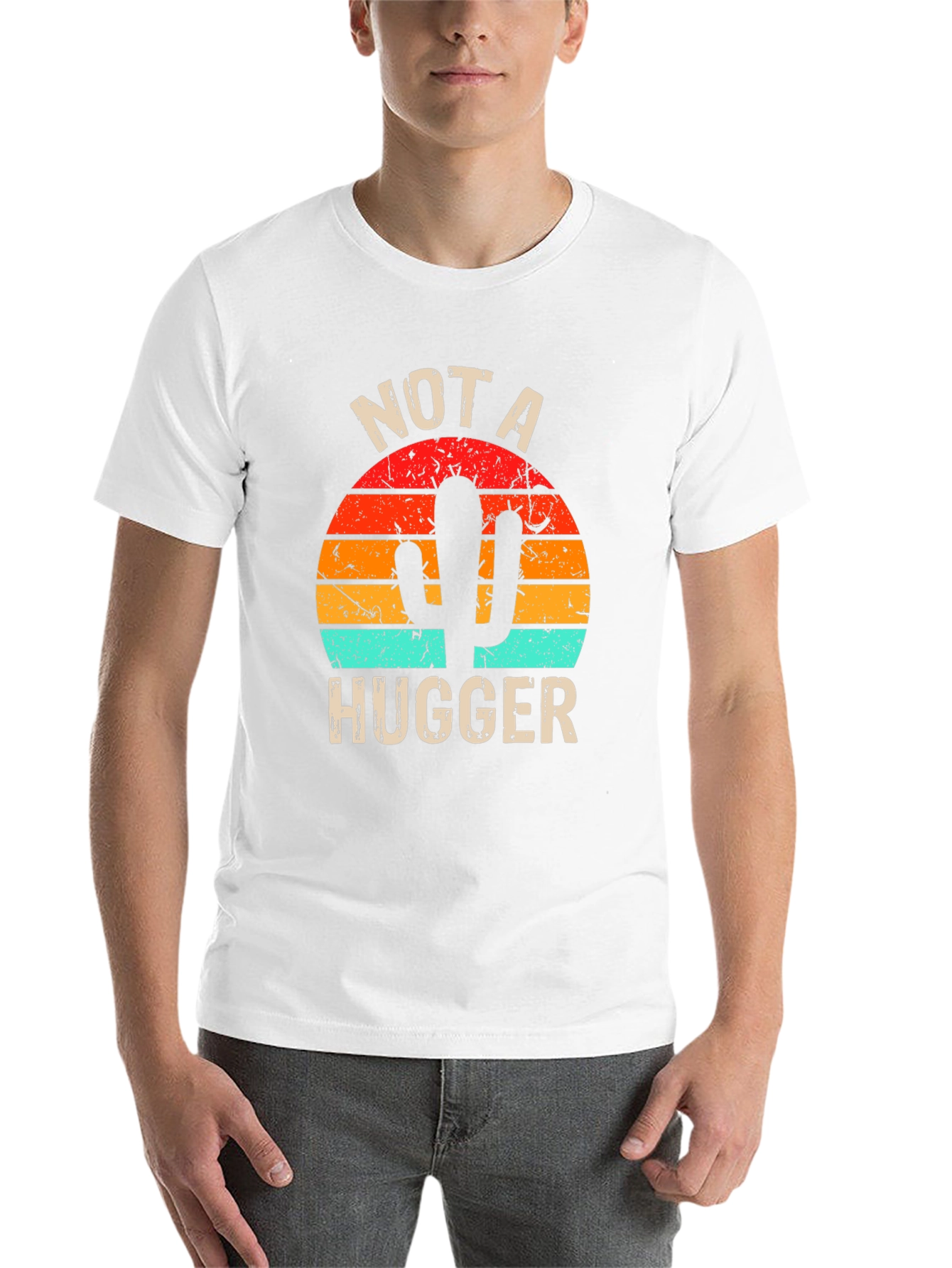 Black Not A Hugger Cactus Graphic T-Shirt view 14