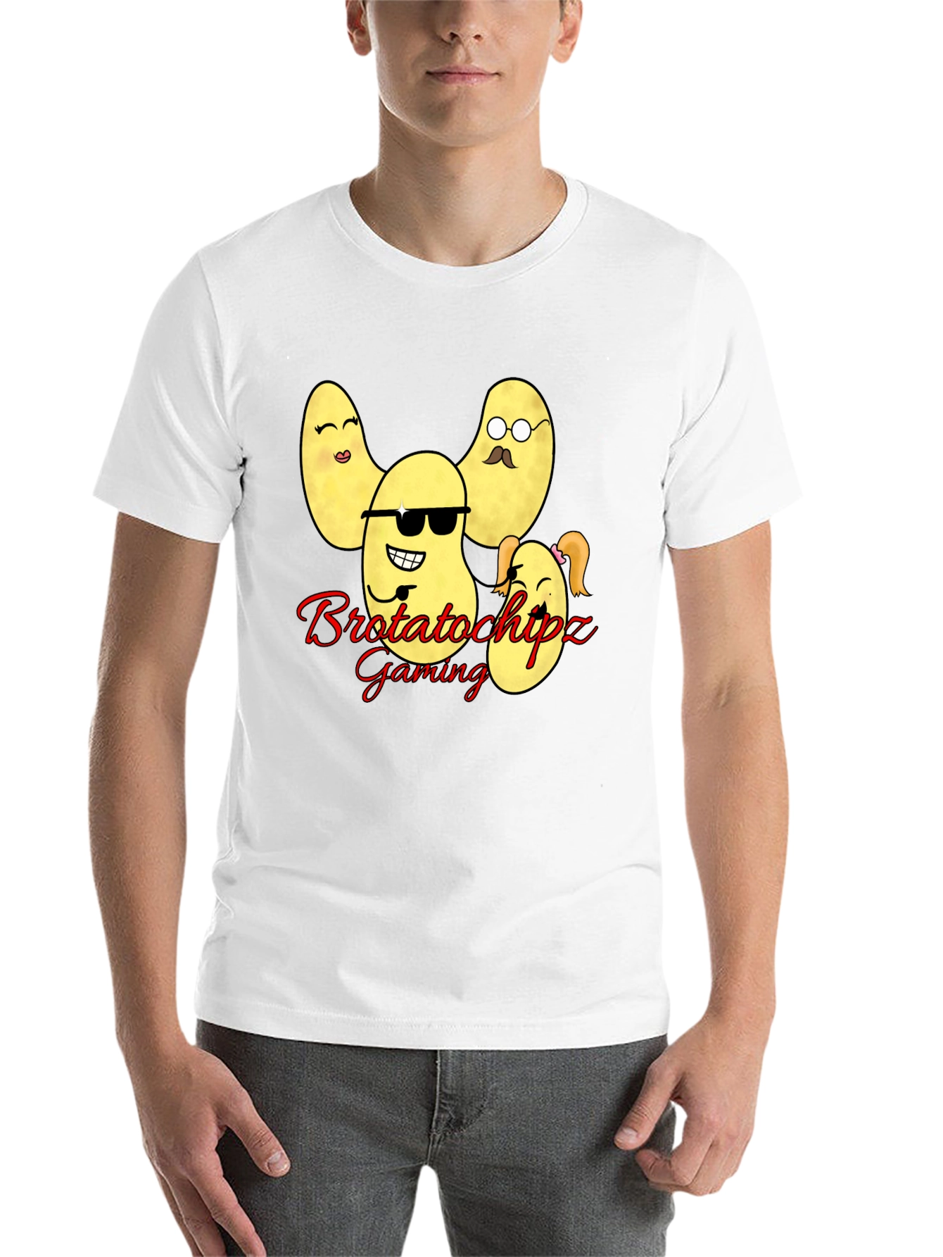 Black Brotatochipz Gaming T-Shirt - Funny Potato Family Tee view 14