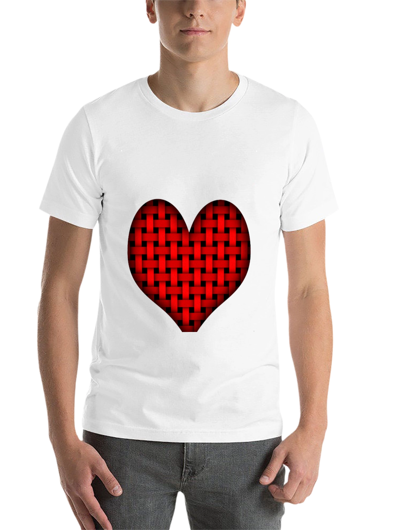 Woven Heart Graphic Tee - Black - 14