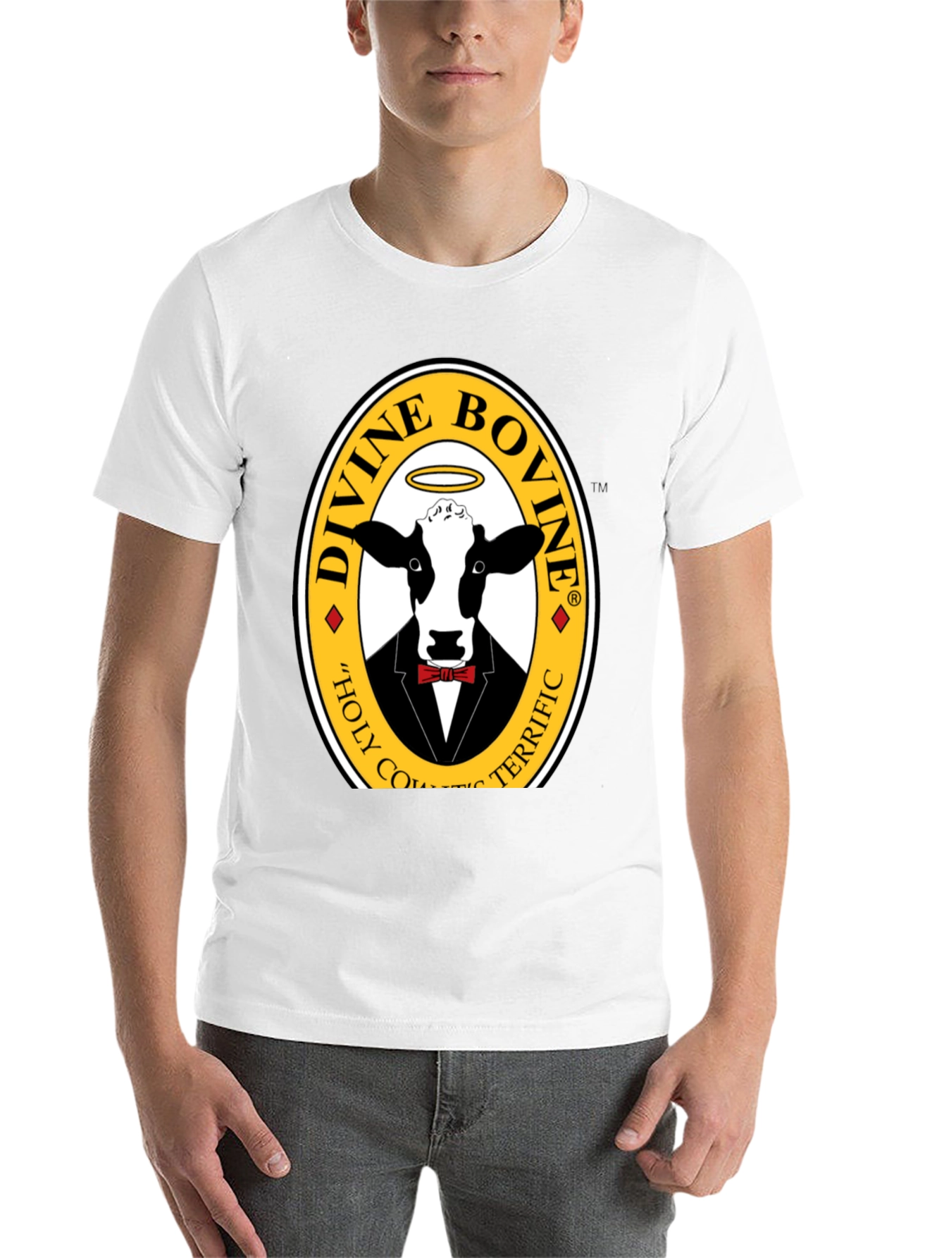 Black Divine Bovine T-Shirt - Holy Cow Terrific Tee view 14