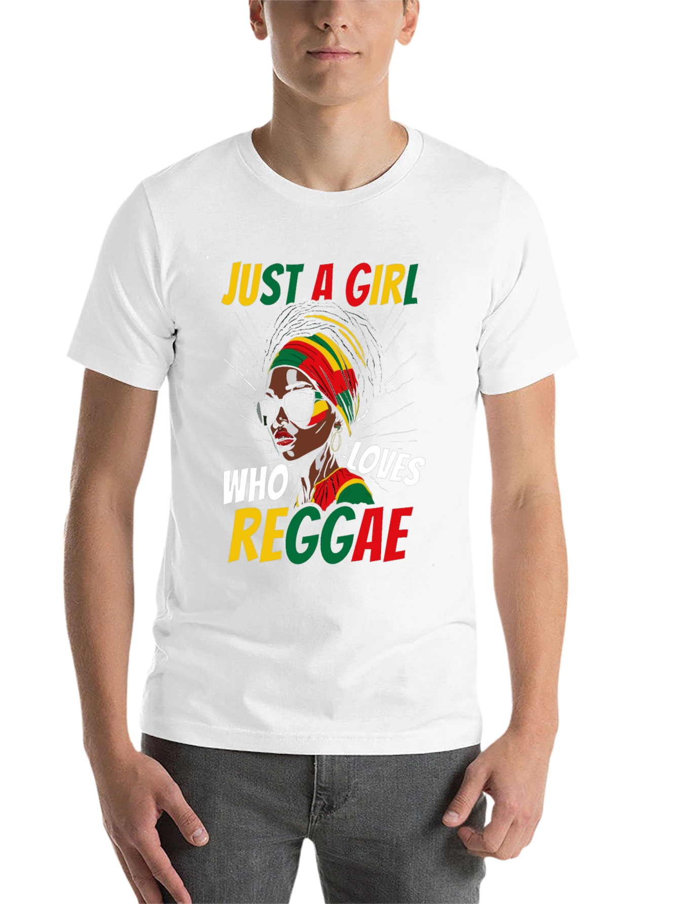 Black Just a Girl Who Loves Reggae Black T-Shirt view 14