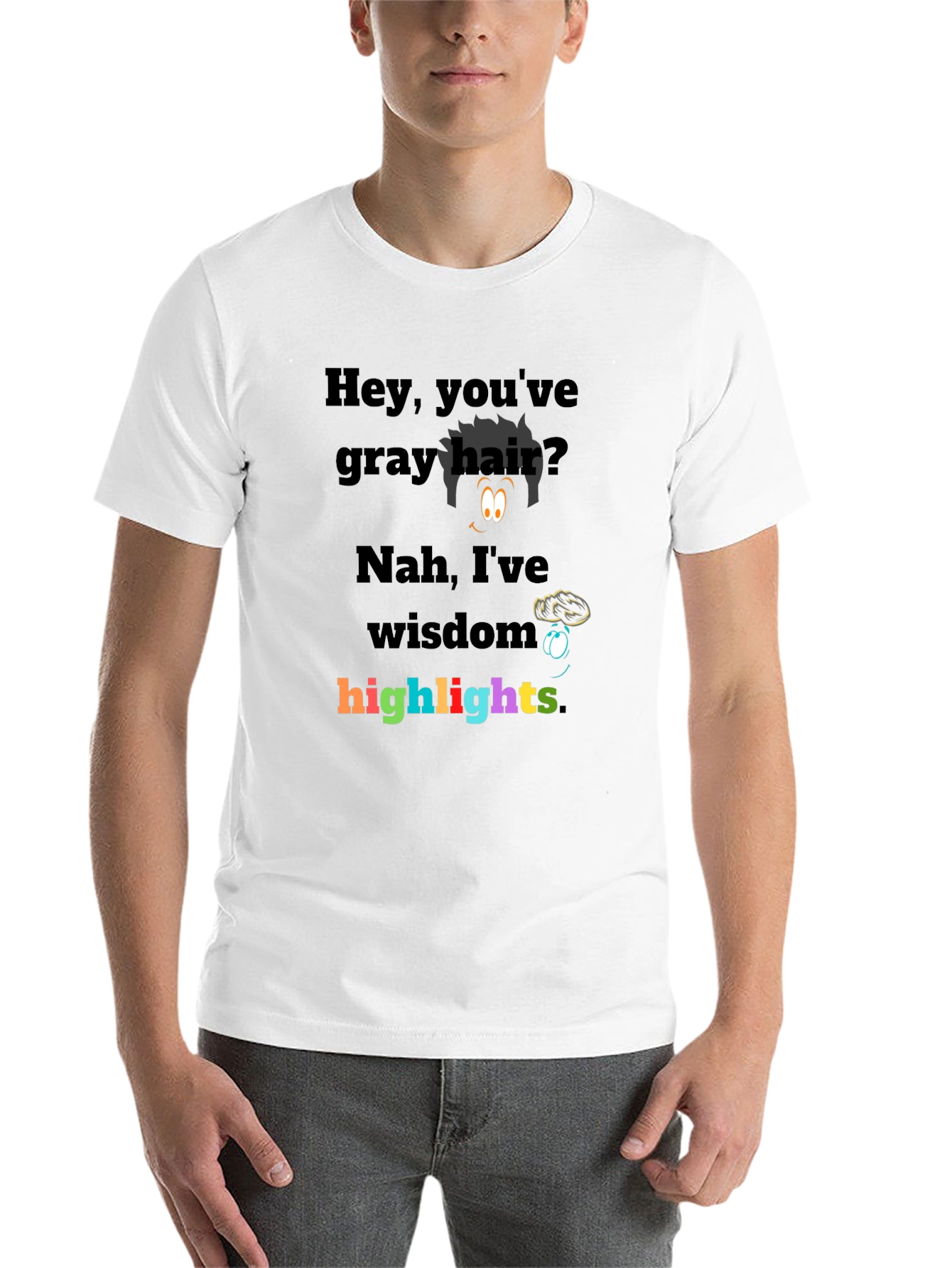 Black Humorous Wisdom Highlights Graphic Tee - Novelty T-Shirt view 14