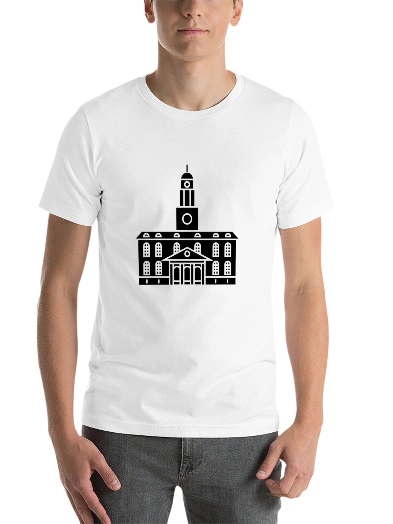 Black Men's Building Graphic Black T-Shirt view 14