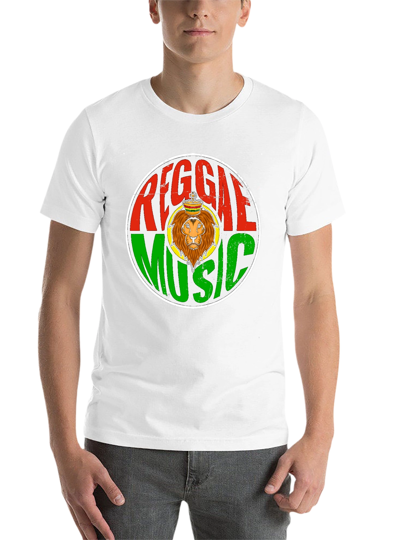 Black Reggae Music Lion Graphic T-Shirt view 14
