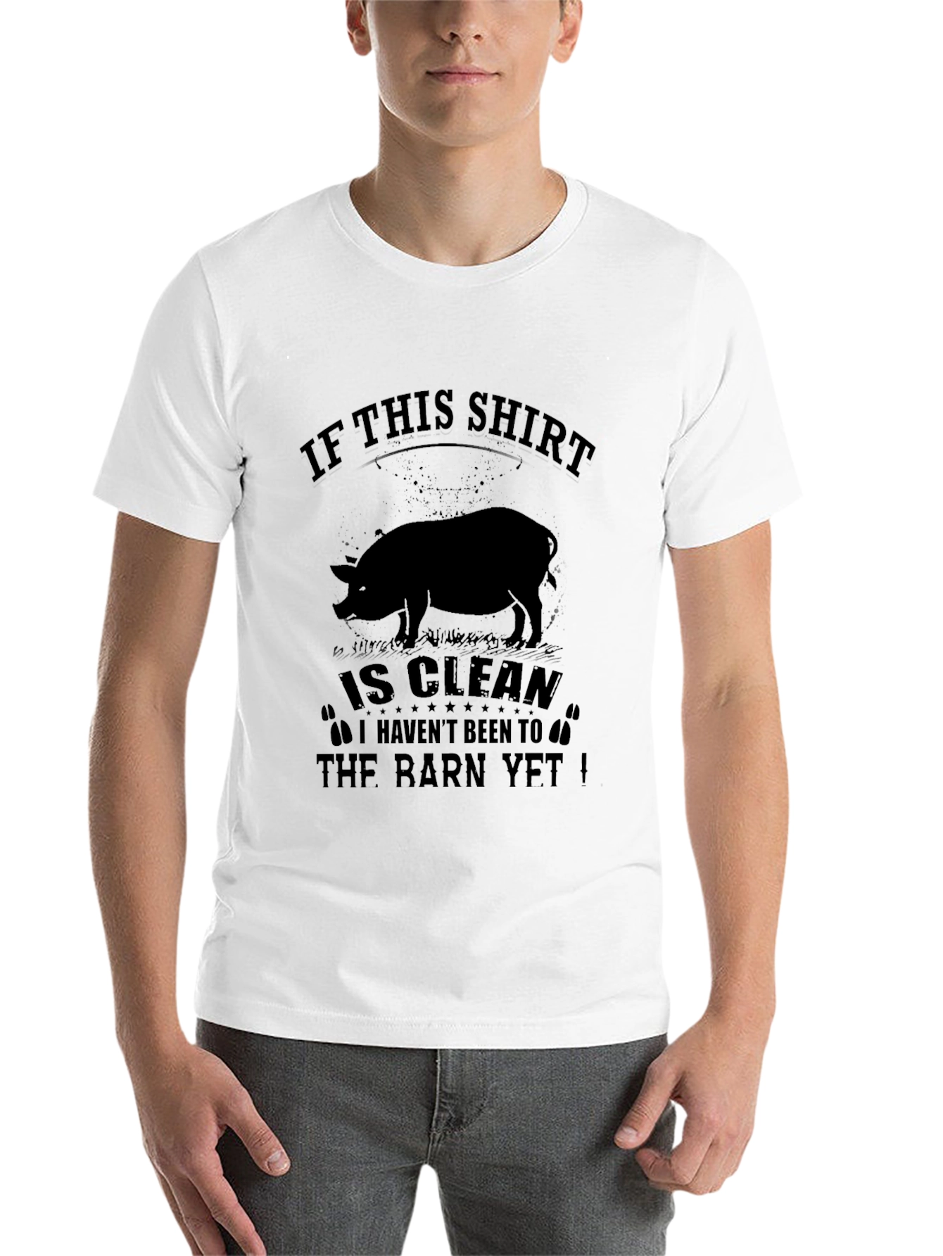 Black Funny Pig T-Shirt: If This Shirt Is Clean... view 14