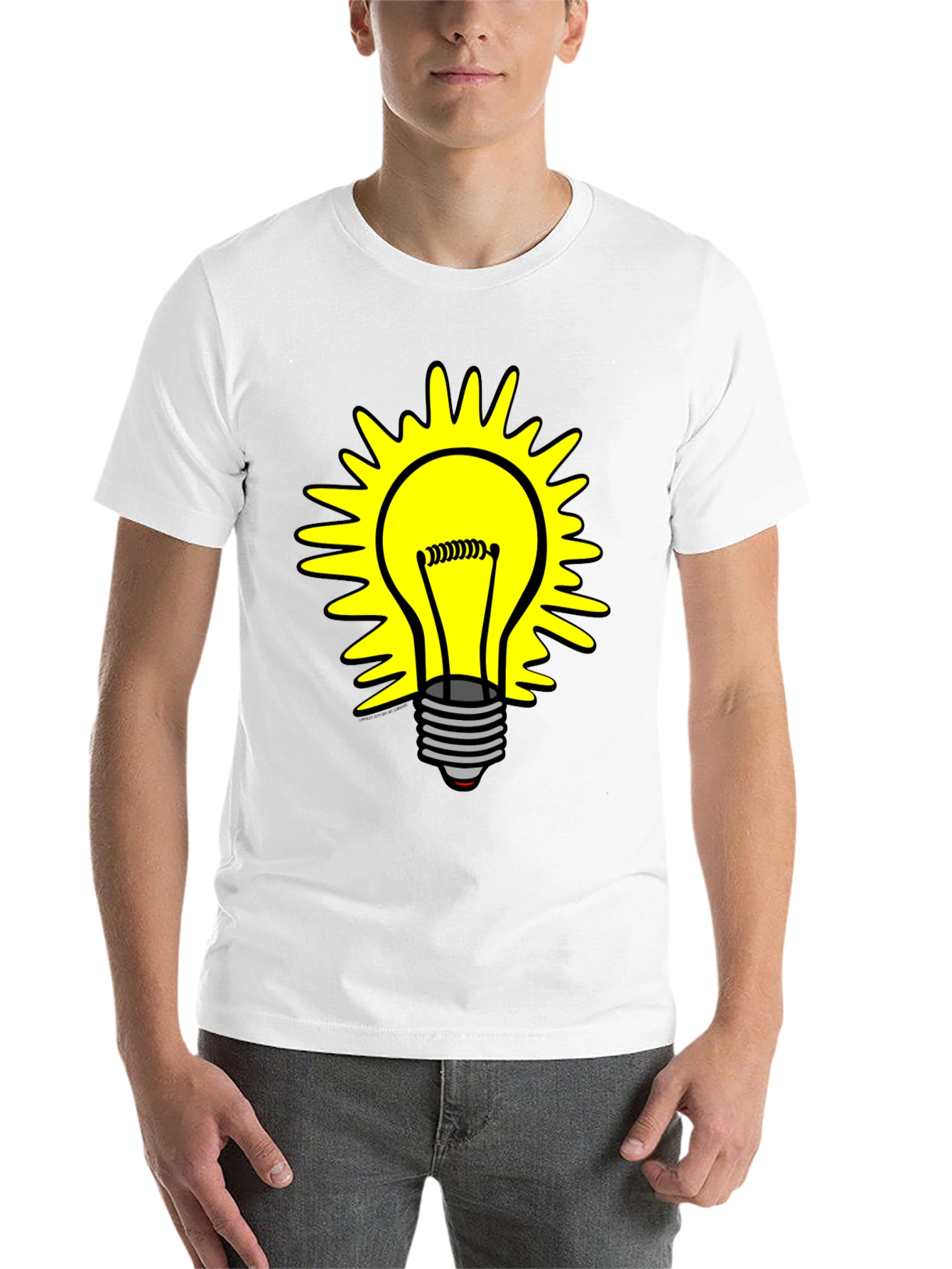 Black Bright Idea T-Shirt - Graphic Lightbulb Design view 14
