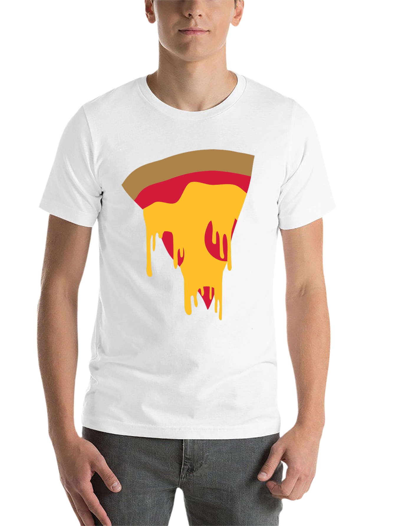 Black Pizza Slice Graphic Tee - Casual Black T-Shirt view 14