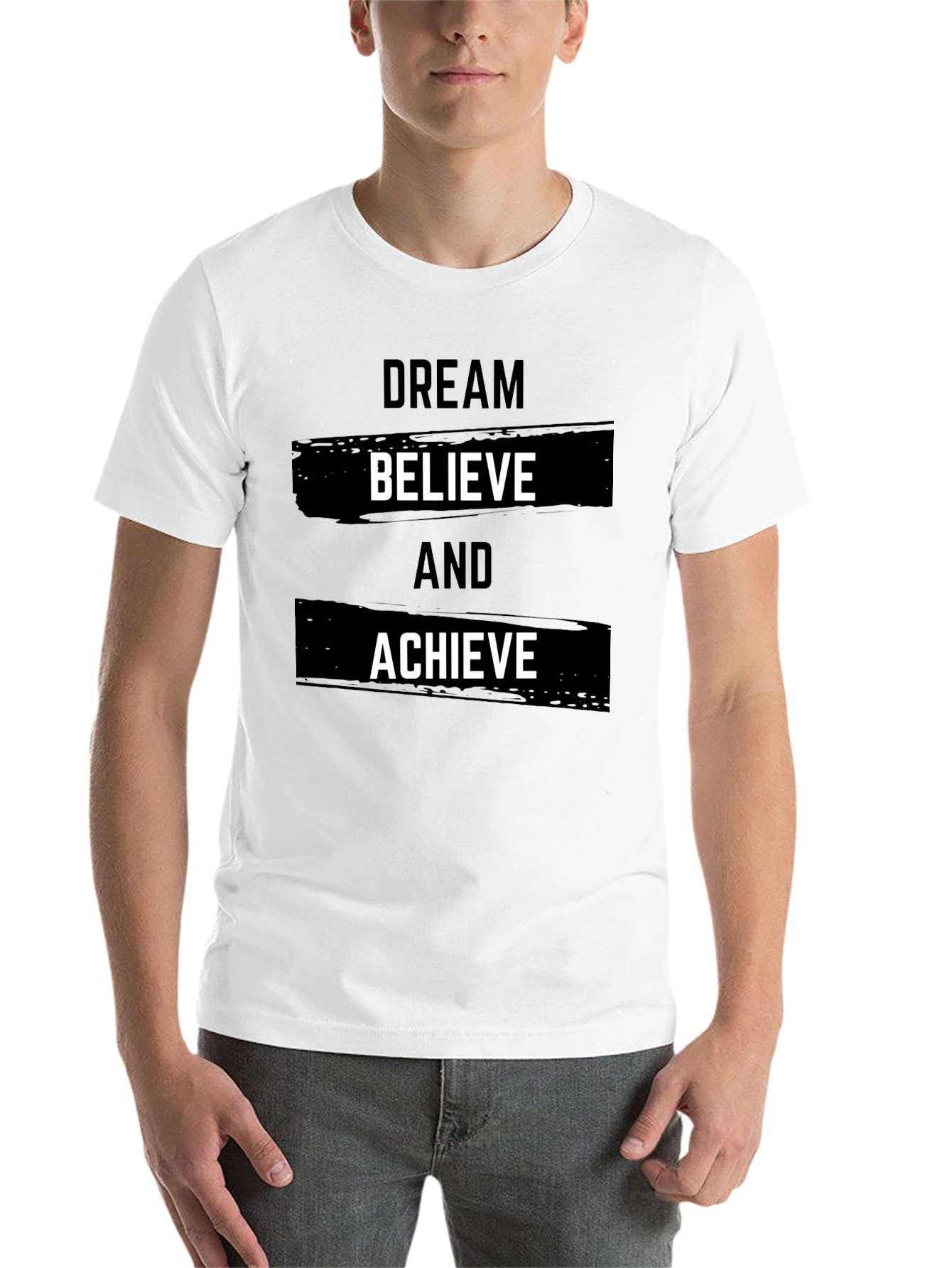 Black Dream Believe Achieve Black T-Shirt view 14