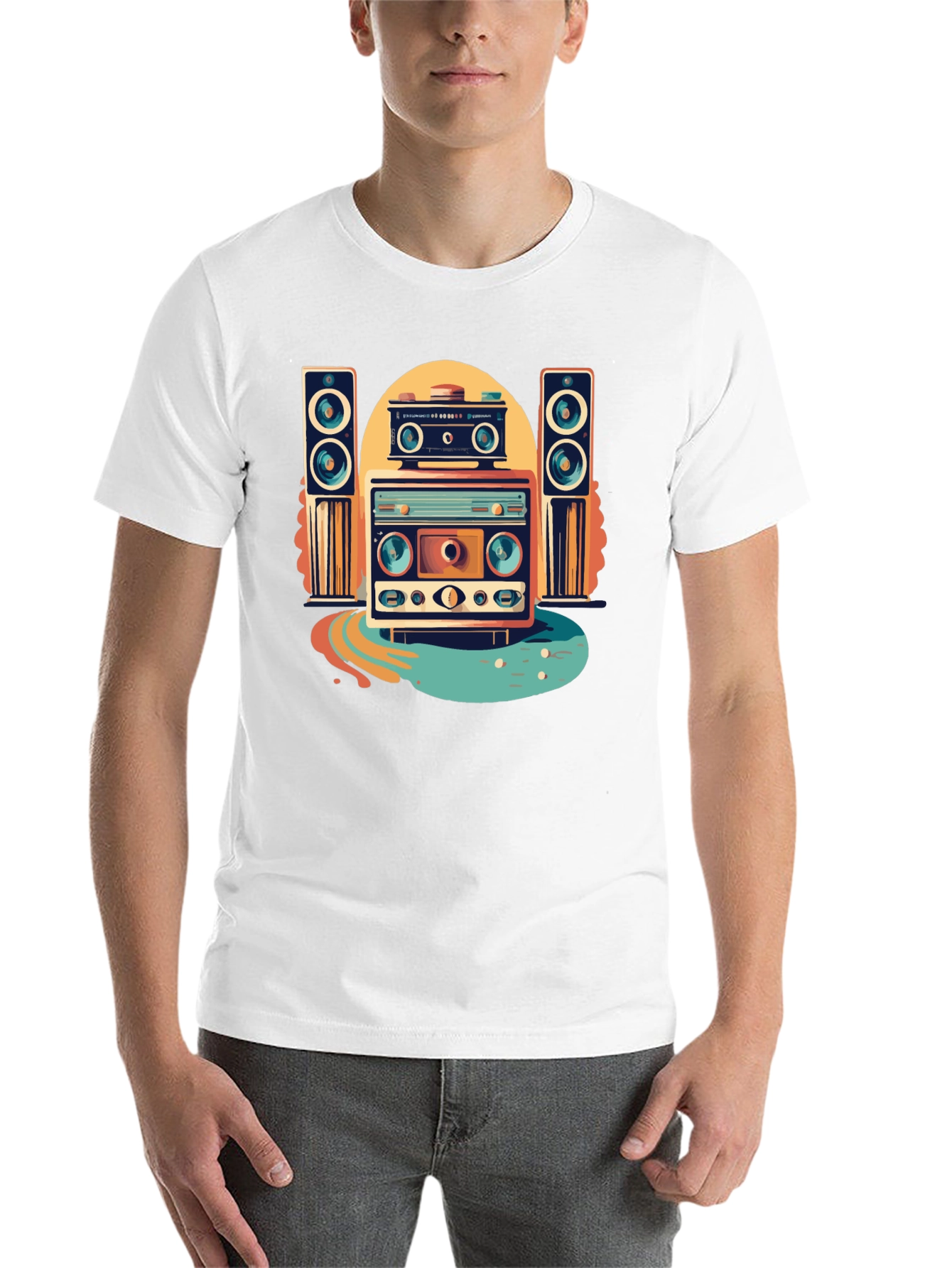 Black Retro Music Graphic Tee view 14