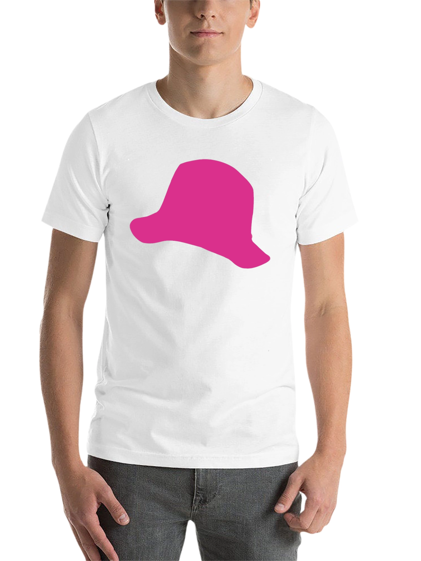 Black Pink Hat Graphic Black T-Shirt - Casual Style view 14