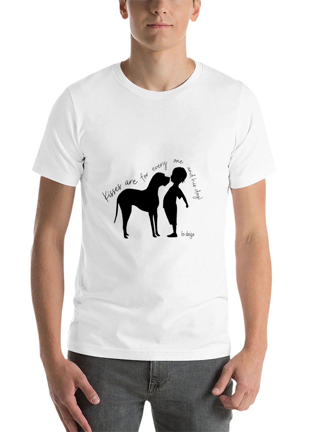 Black Dog Kisses T-Shirt - Unisex Short Sleeve Crew Neck Tee view 14