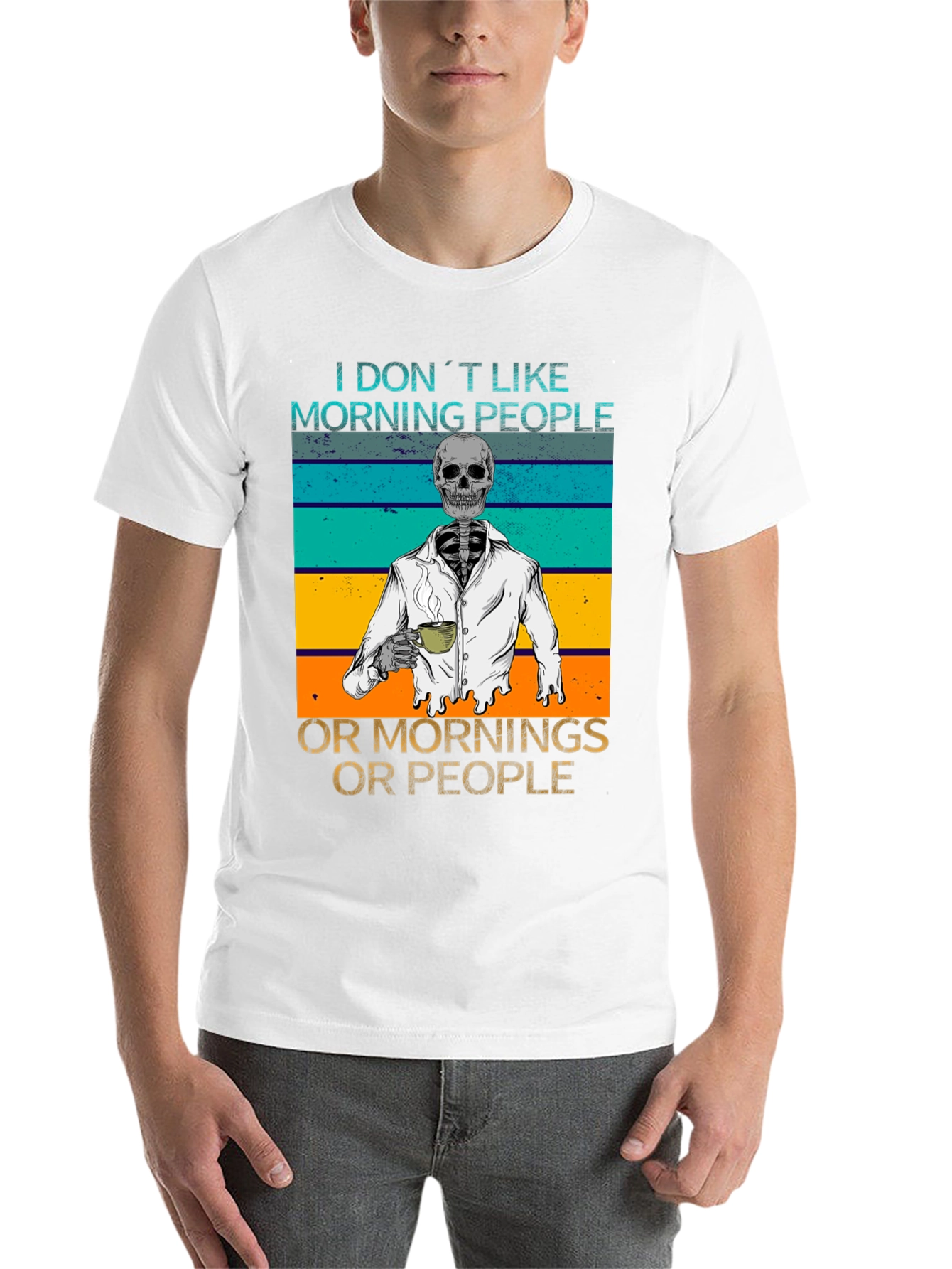 Black I Don't Like Morning People Graphic Tee view 14