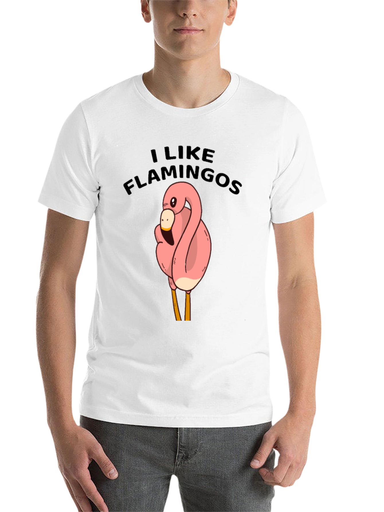 Black I Like Flamingos Black T-Shirt view 14