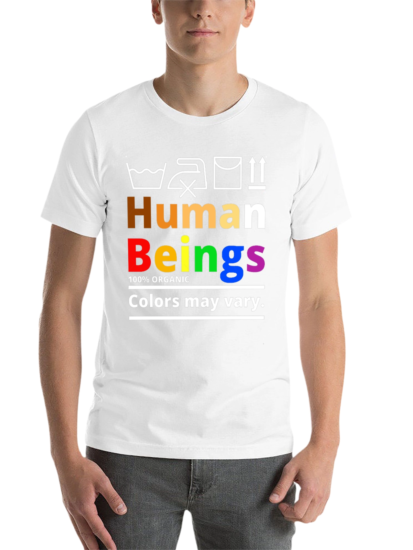Black Human Beings Organic Rainbow Pride T-Shirt view 14