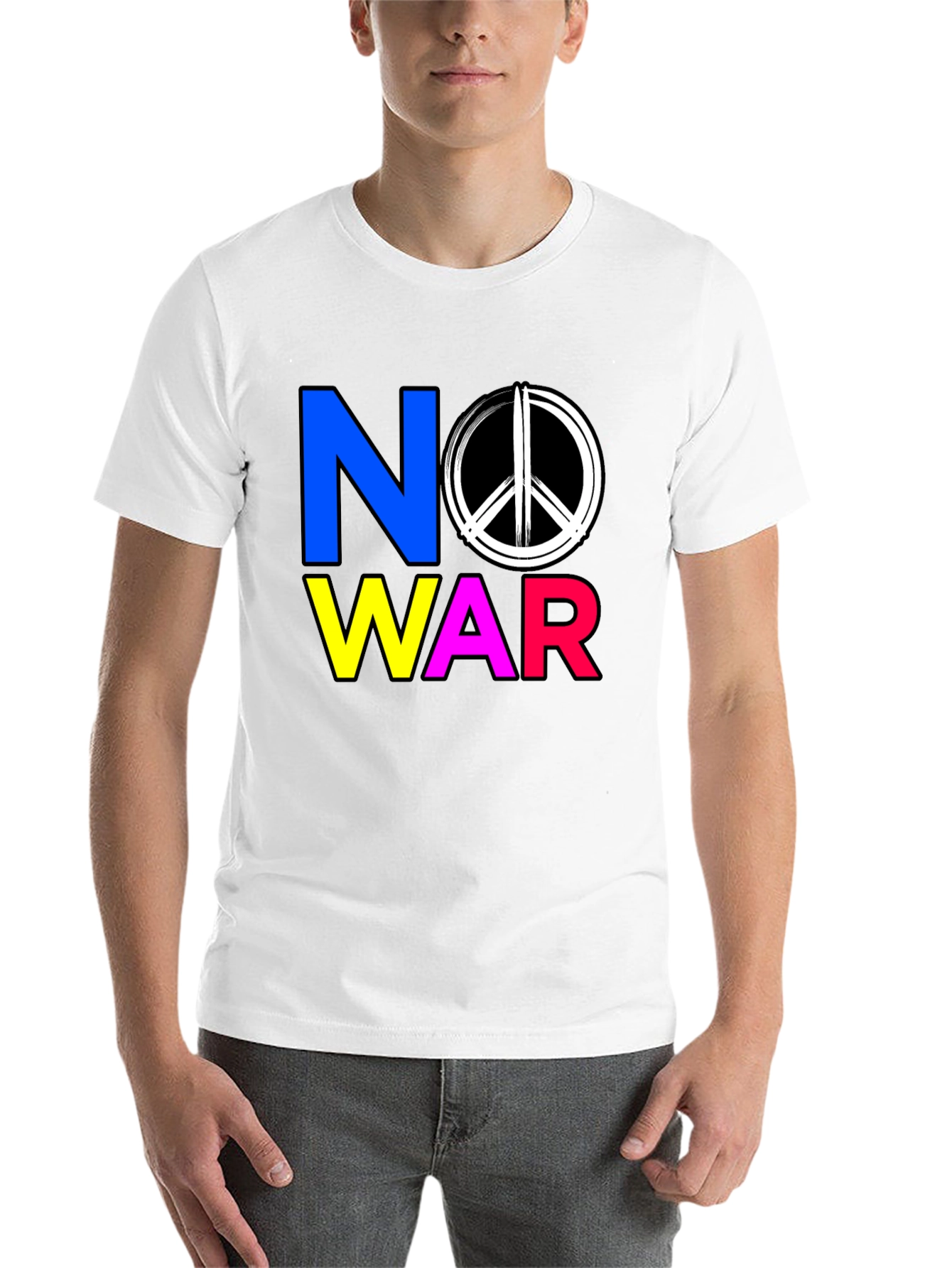Black No War Graphic T-Shirt - Peace Symbol Tee view 14