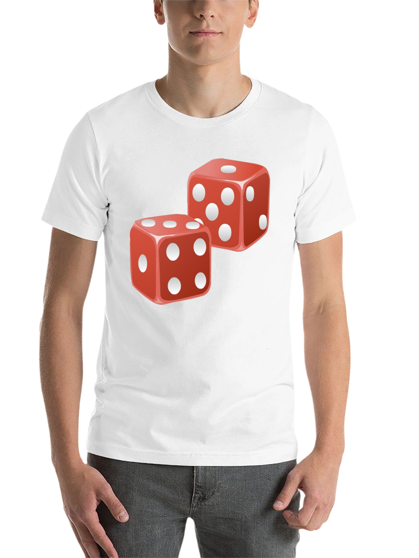 Lucky Dice Graphic T-Shirt - Black Cotton Tee - 14