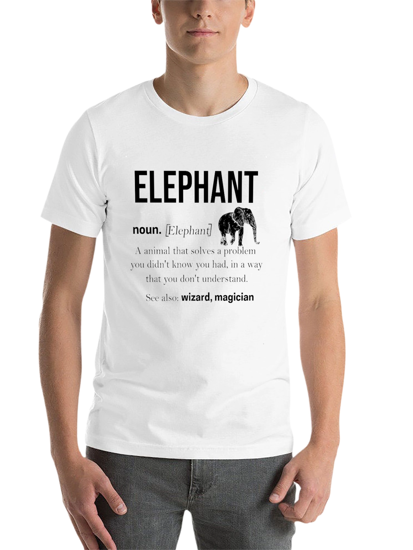 Black Elephant Definition T-Shirt view 14