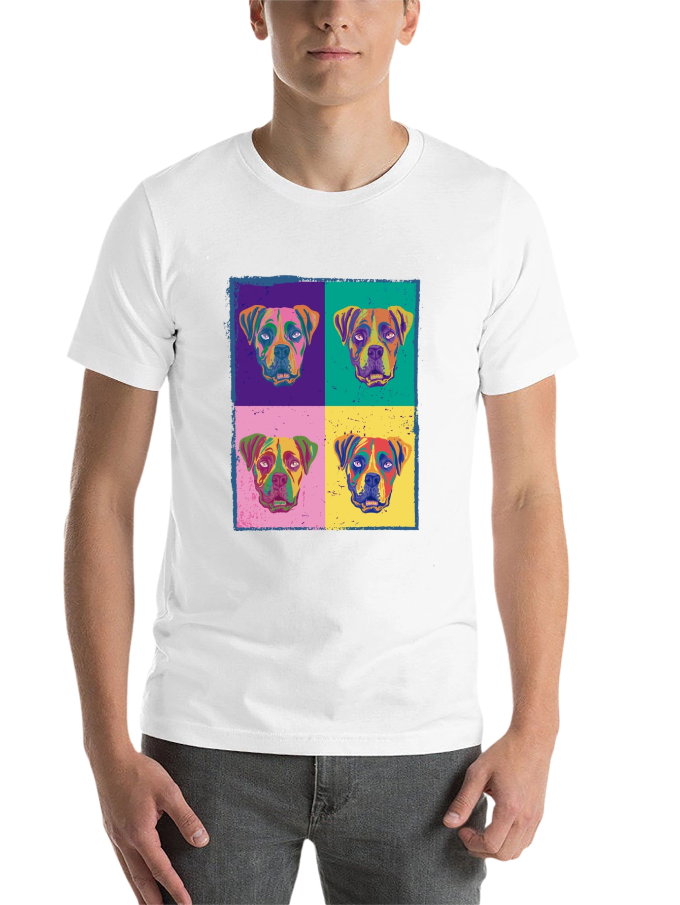 Black Dog Pop Art Print Black T-Shirt view 14