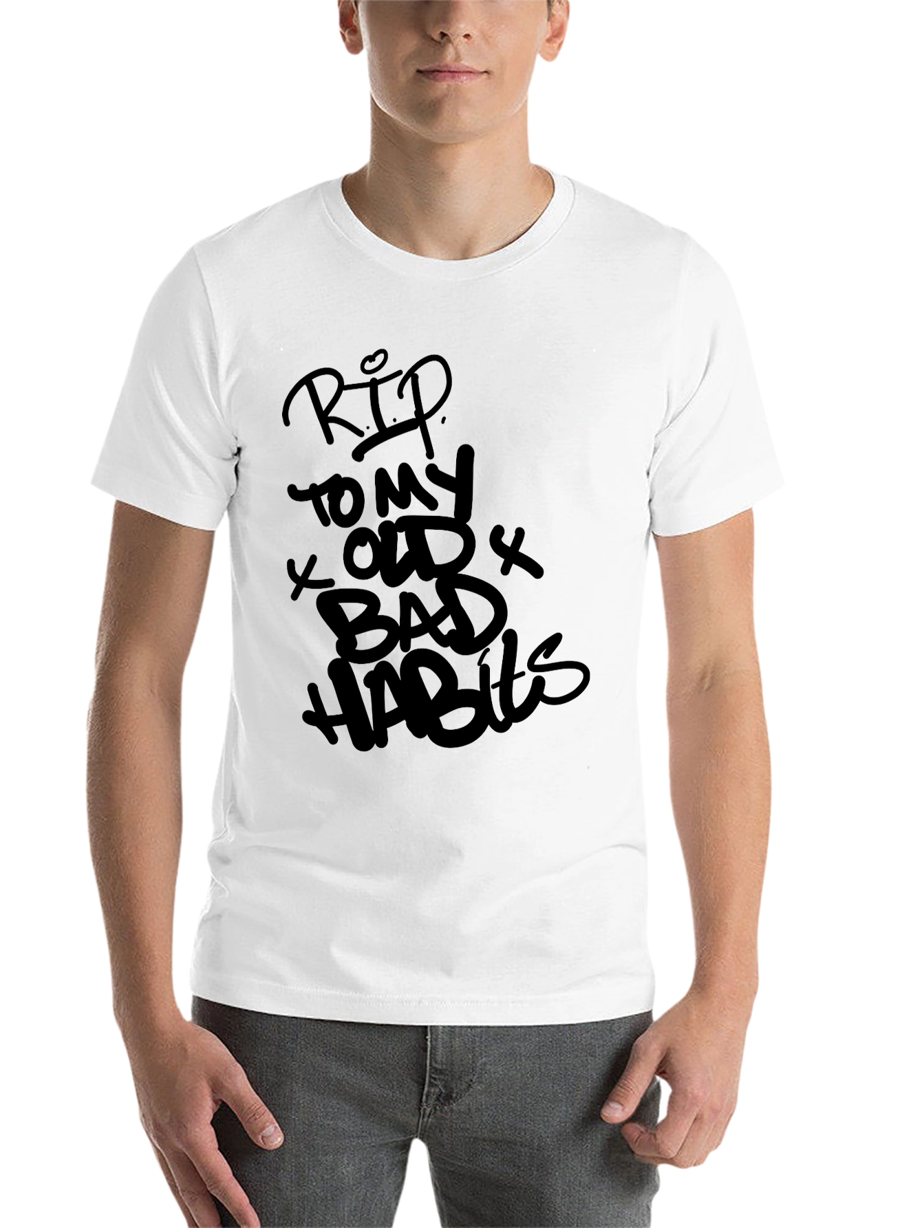 Black RIP Old Habits Black Graphic Tee - Casual Style view 14