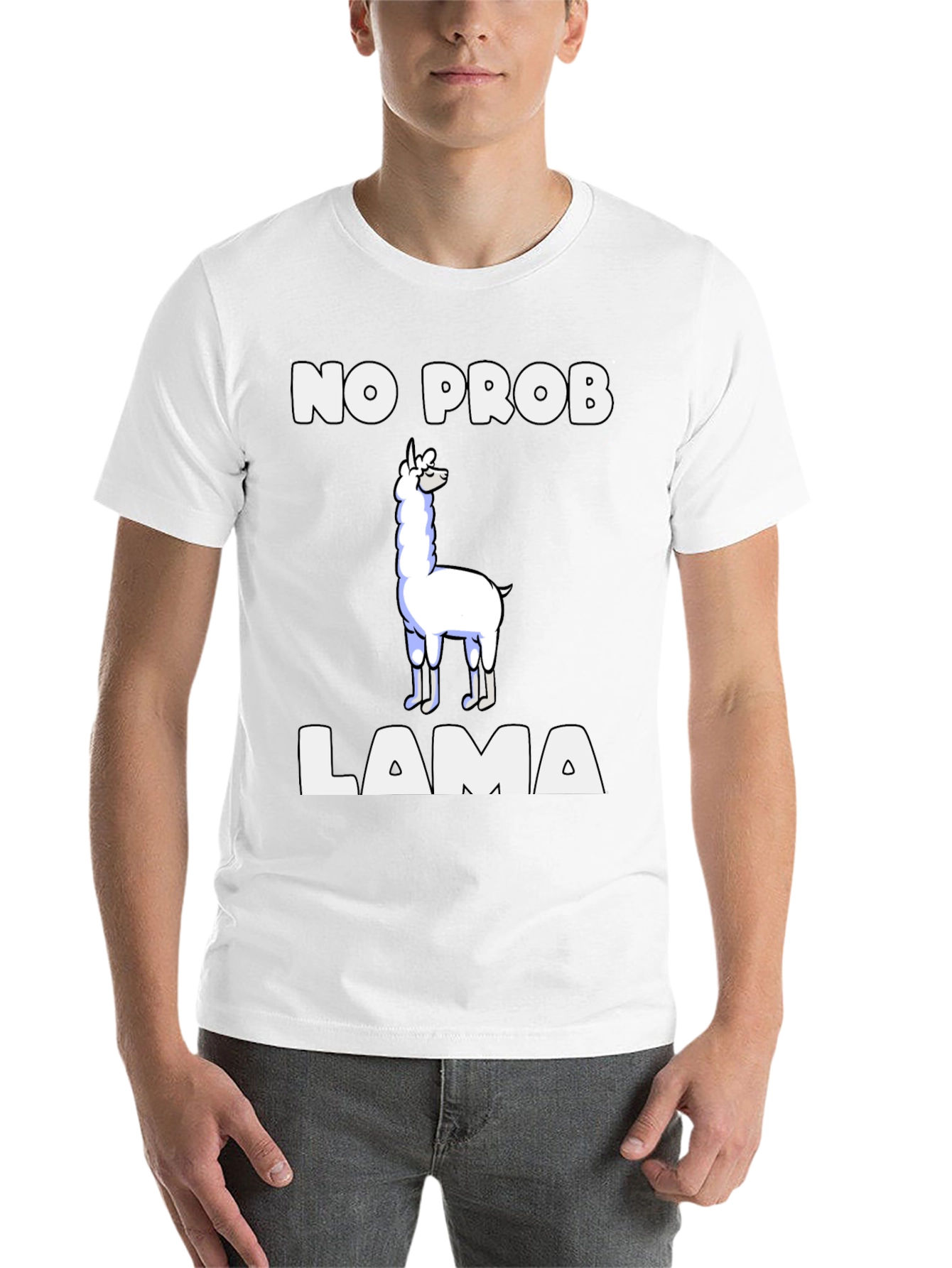Black No Prob Llama T-Shirt view 14