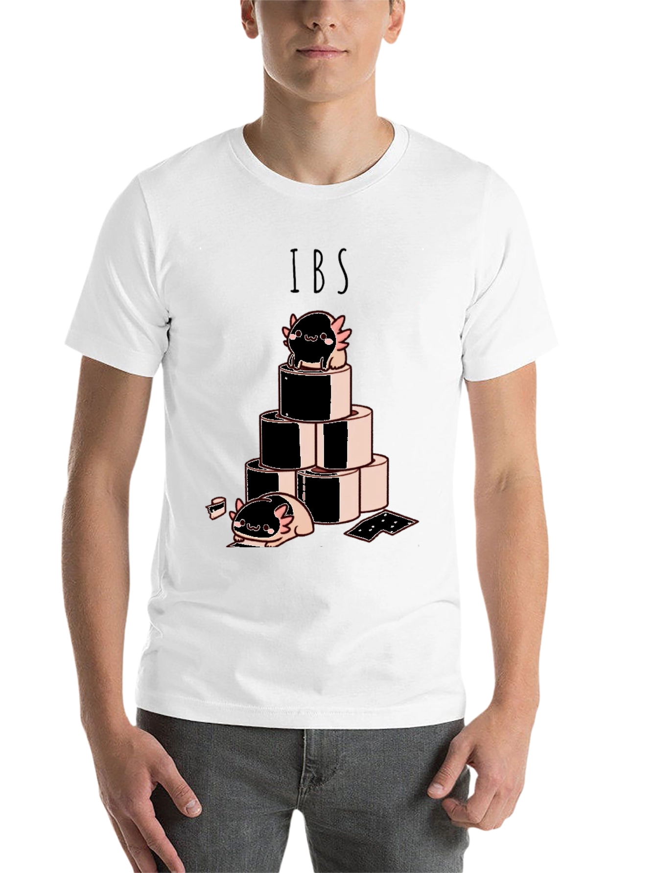 Black IBS Axolotl T-Shirt - Cute & Comfy Tee view 14