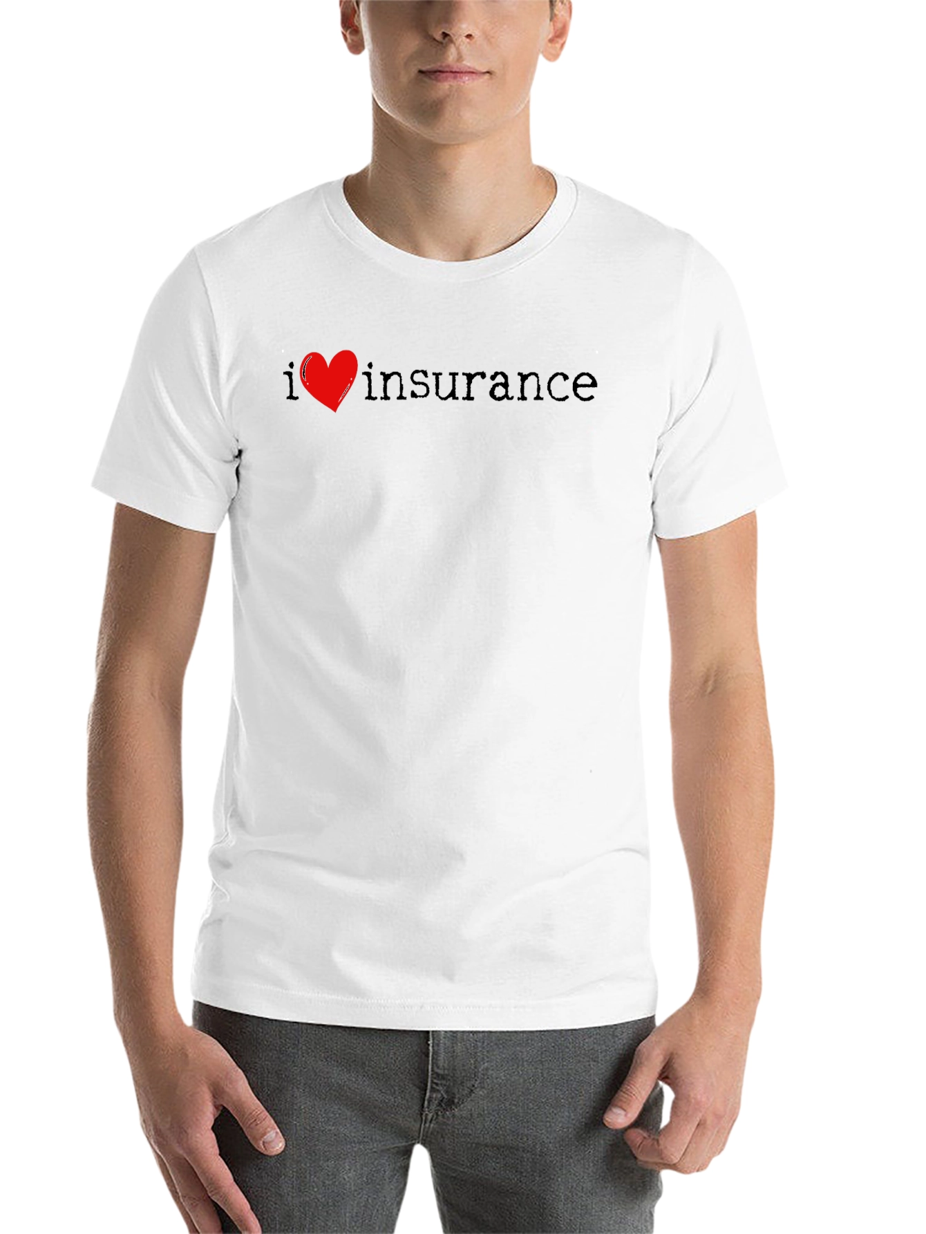 Black I Love Insurance T-Shirt Black Cotton view 14