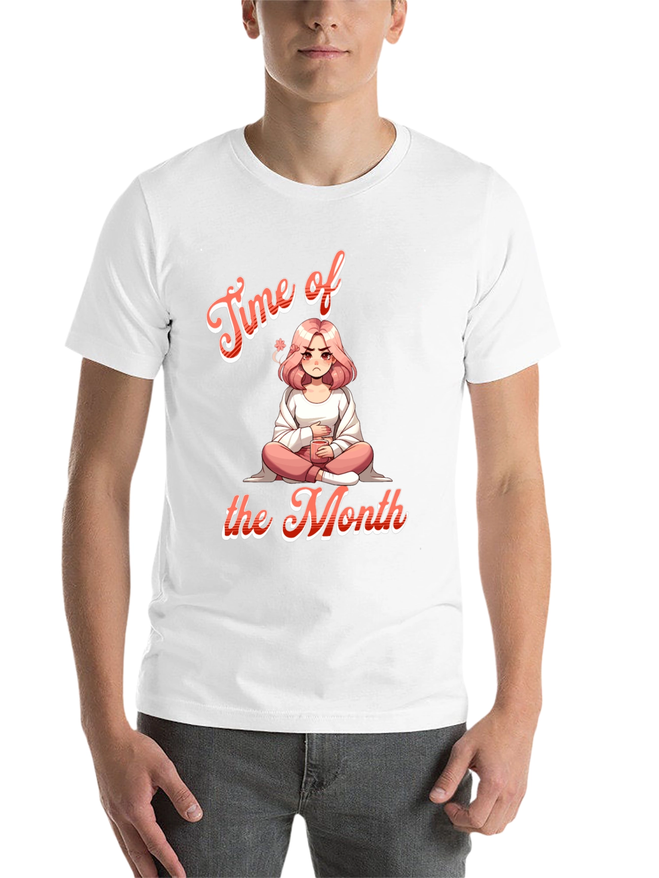 Black Time of the Month Graphic Tee - Funny Period Shirt view 14
