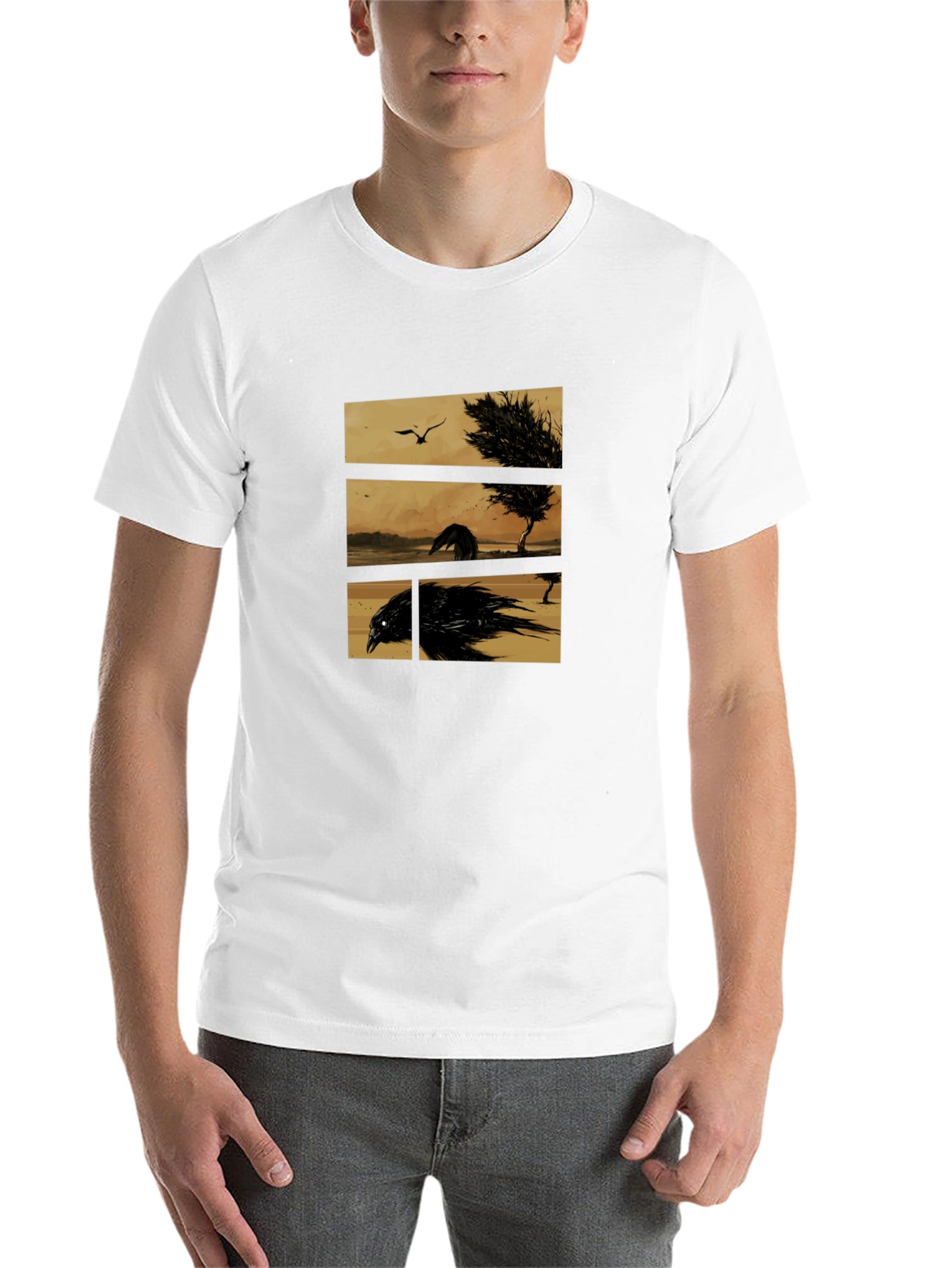 Black Raven Graphic T-Shirt - Unique Artistic Design view 14