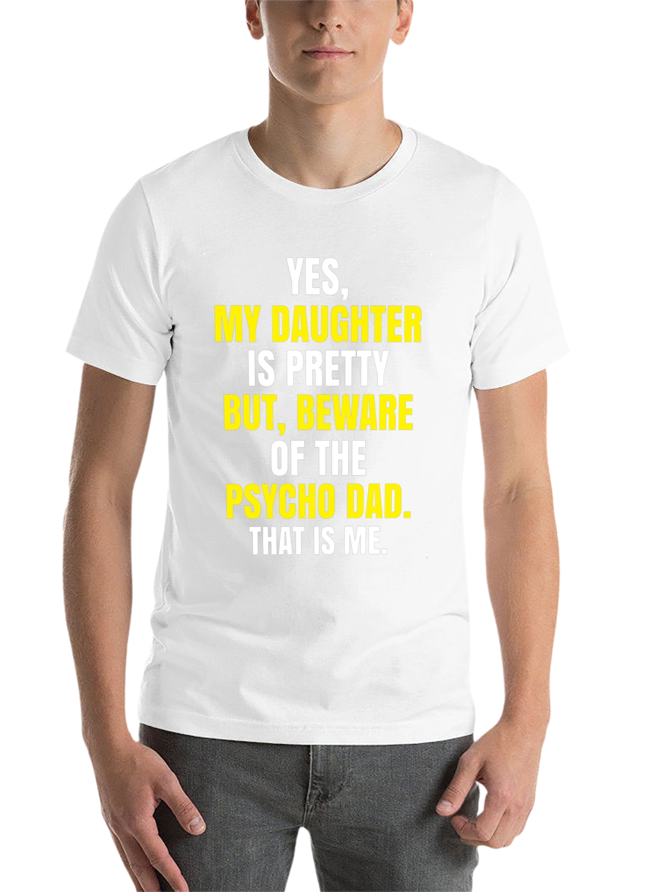 Black Beware Psycho Dad T-Shirt Funny Dad Tee view 14