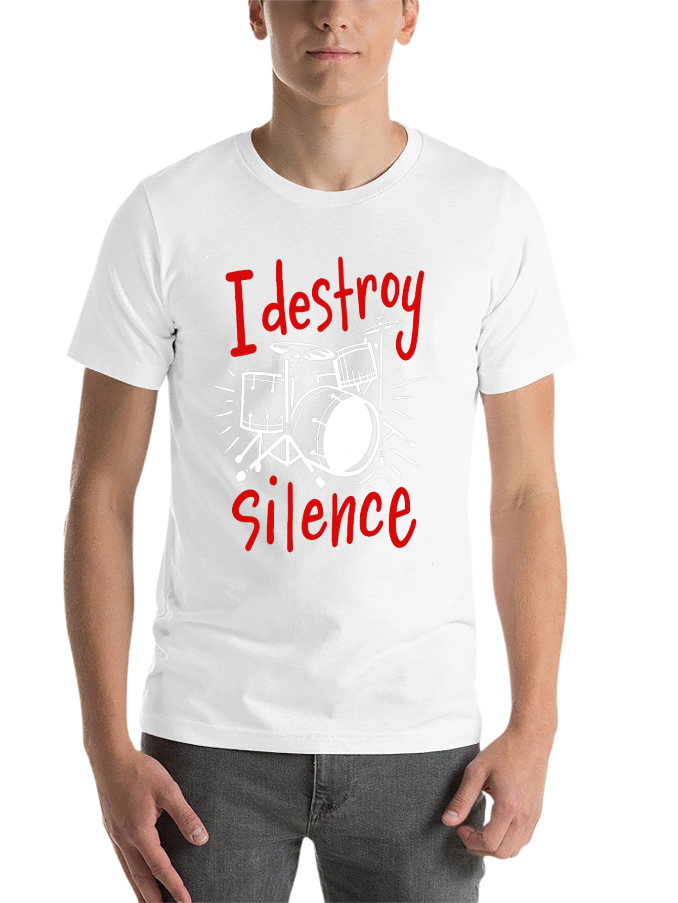 Black I Destroy Silence Drummer Tee view 14