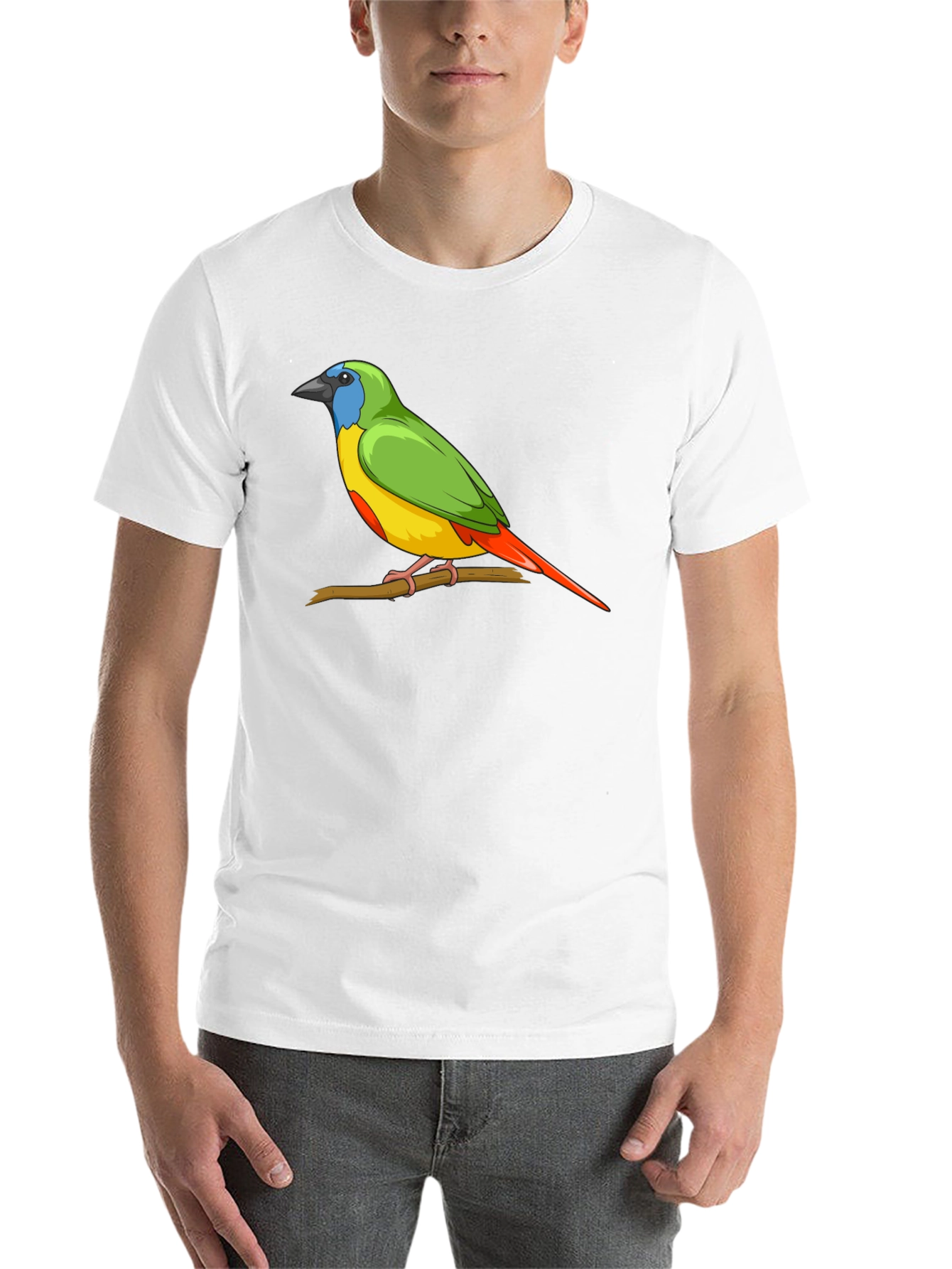 Black Bird on Branch Graphic Tee - Unisex Black T-Shirt view 14