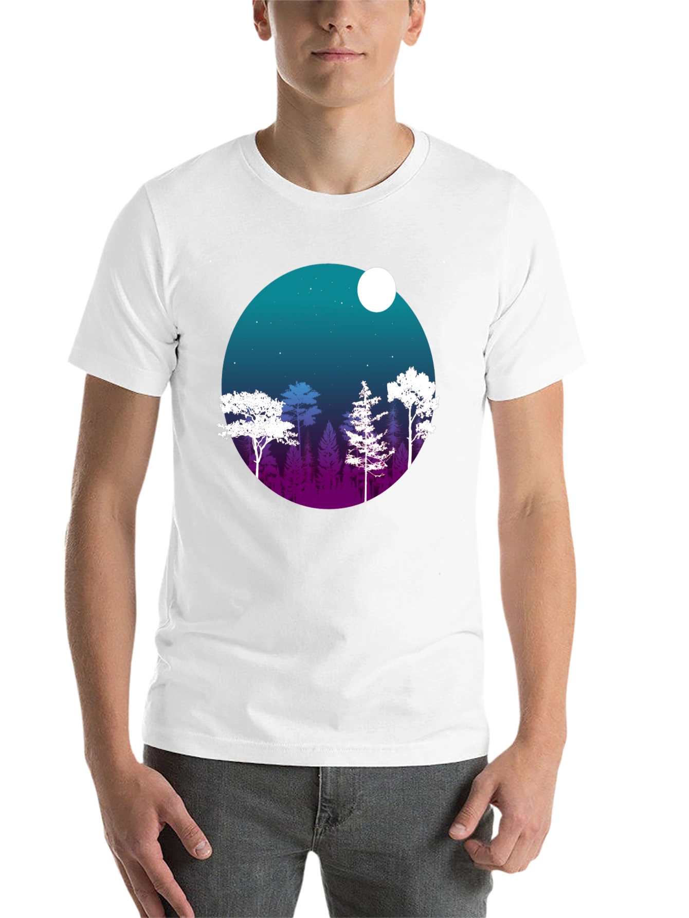 Black Night Forest Graphic Tee view 14