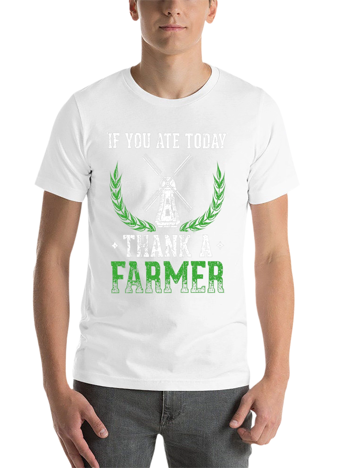 Black Thank A Farmer Graphic Tee - Soft Cotton Black T-Shirt view 14