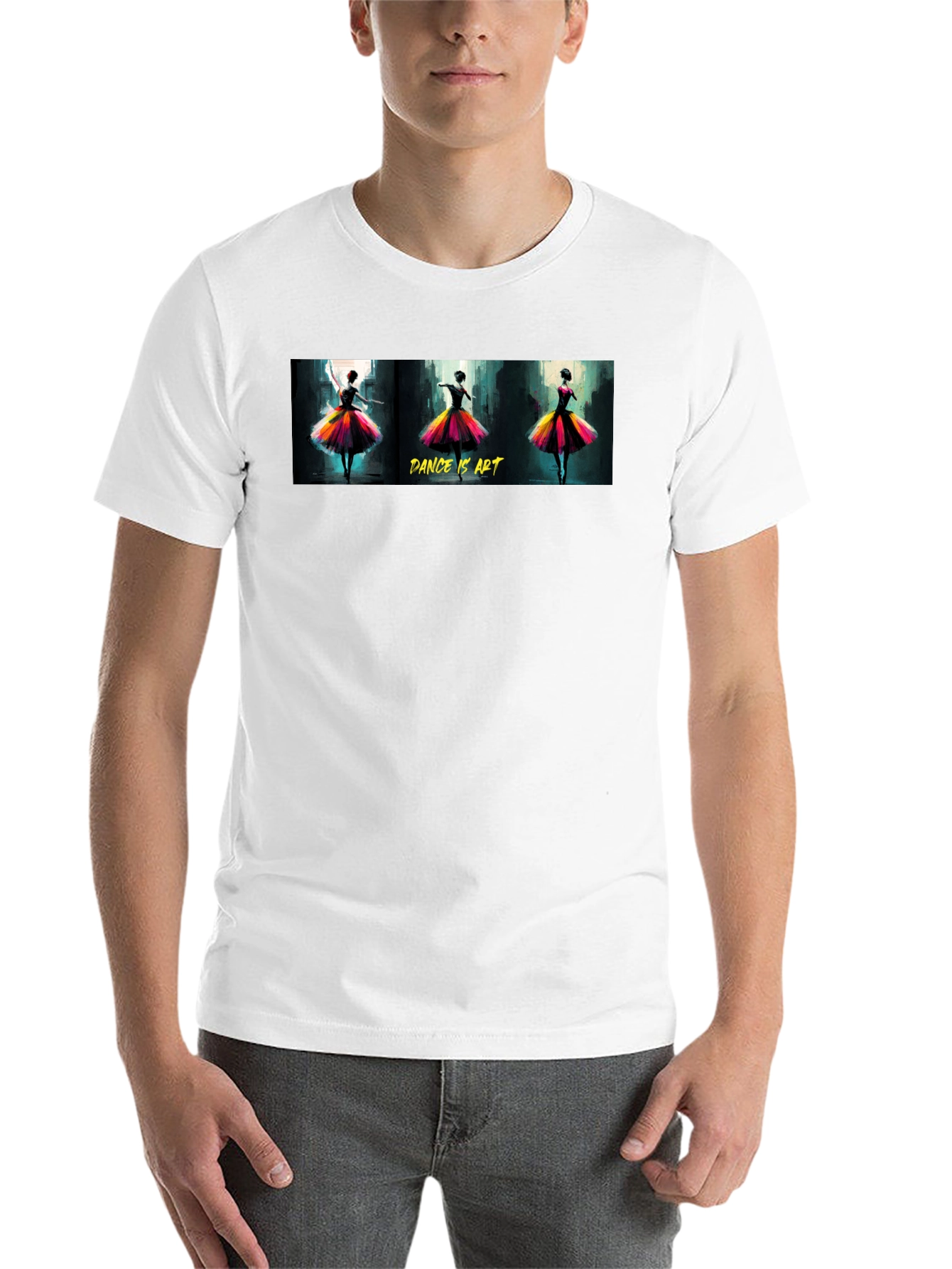Black Dance is Art Graphic Tee - Black Unisex T-Shirt view 14